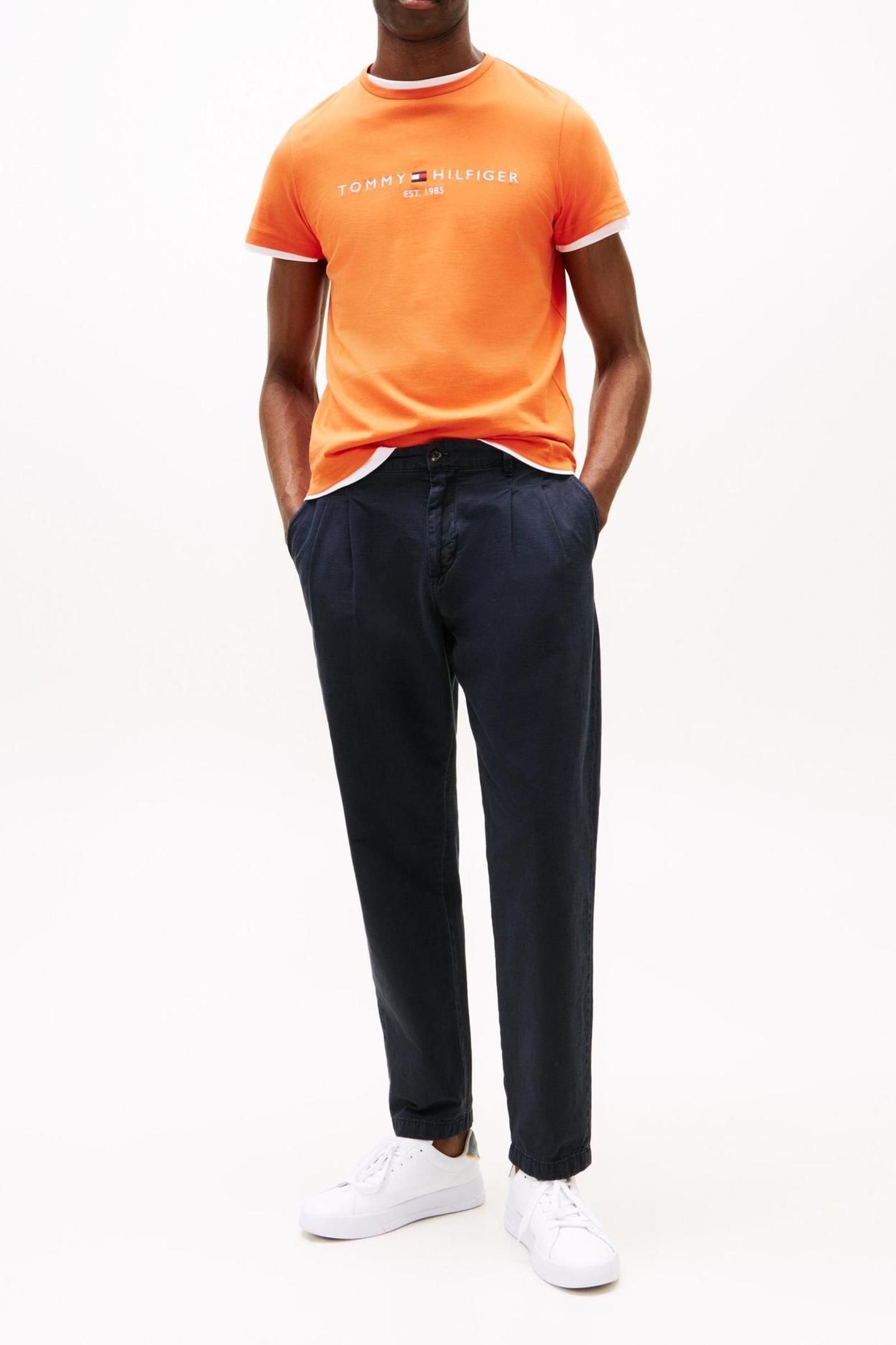 TOMMY LOGO TEE BRILLIANT ORANGE 1