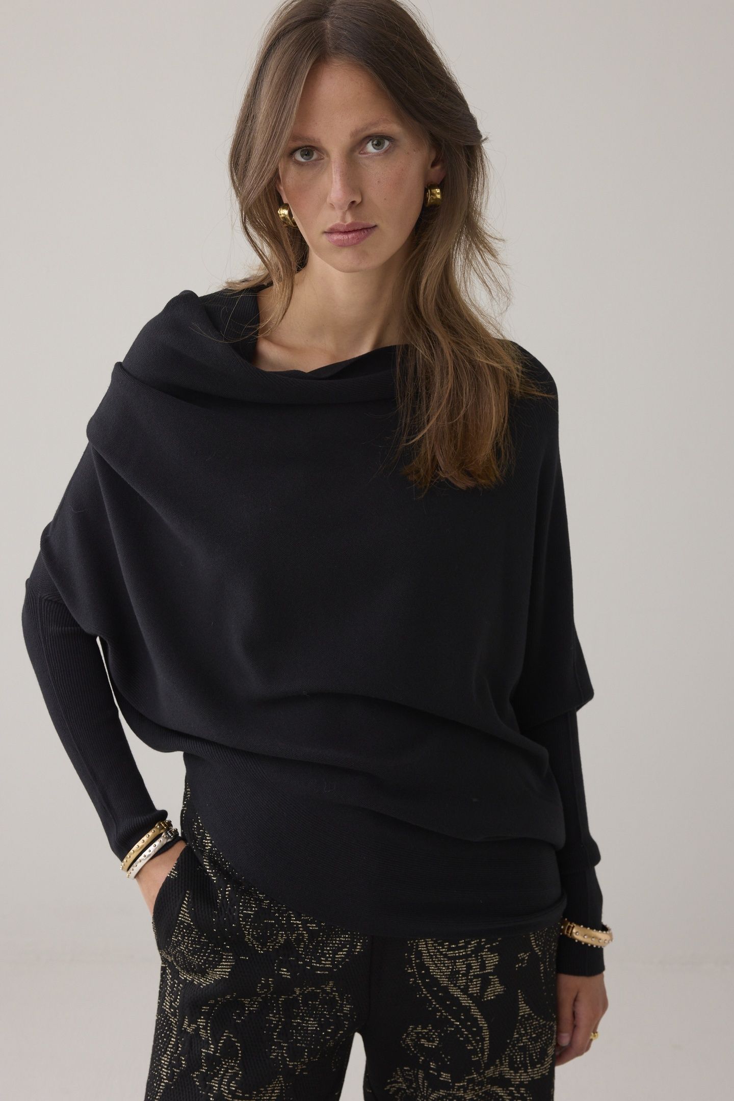 SWEATER VISCOSE BLEND KNIT BLACKS 1
