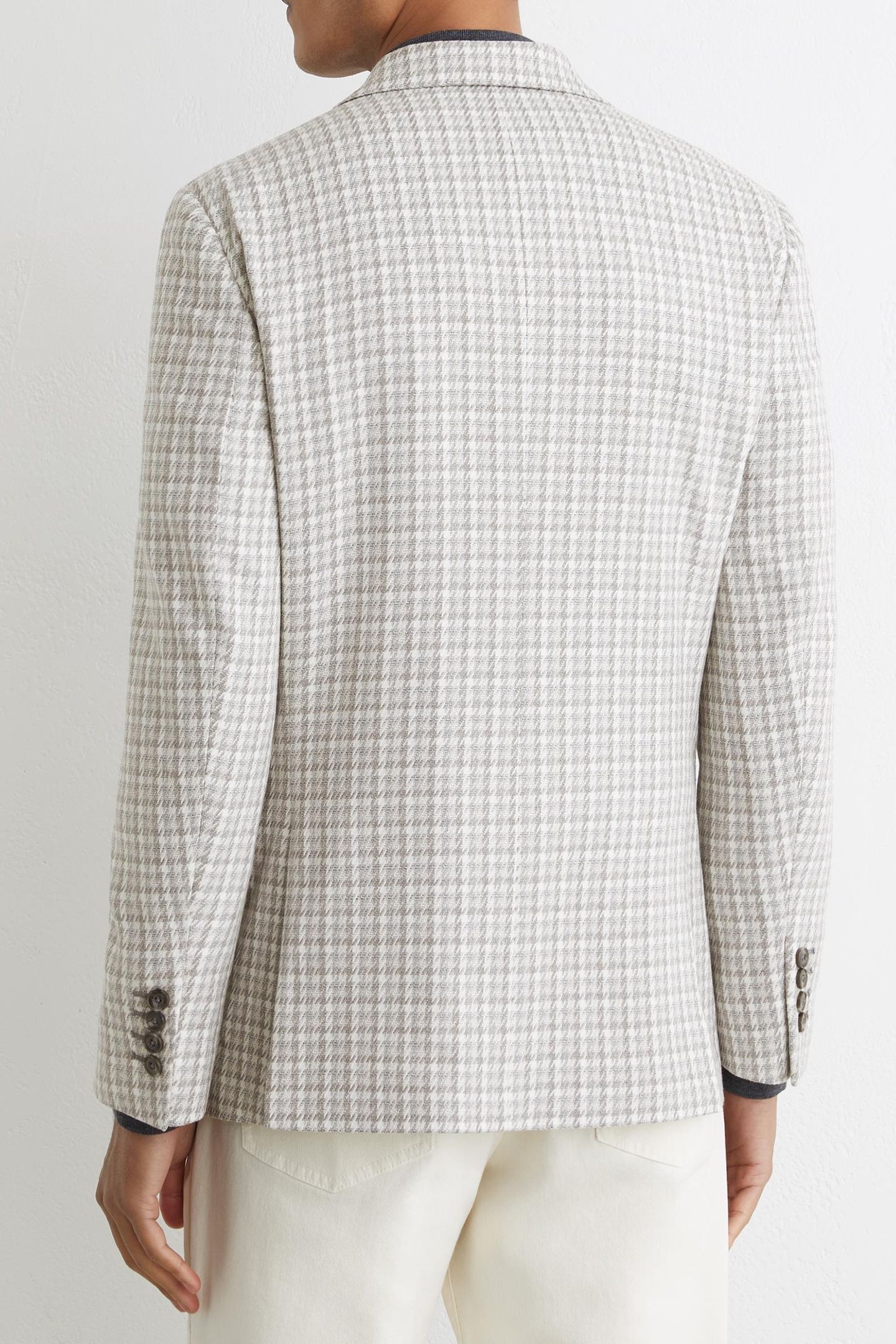 SB 2B NOTCH DOGTOOTH CHECK BLAZER SOFT GREY 3