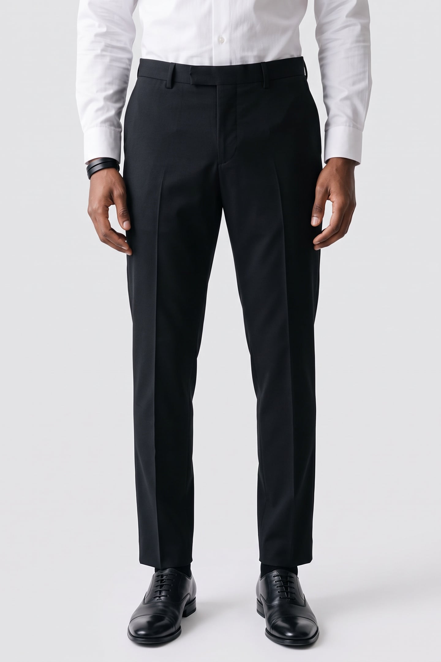 STRETCH WOOL REGULAR TROUSERS MIDNIGHT NAVY 1