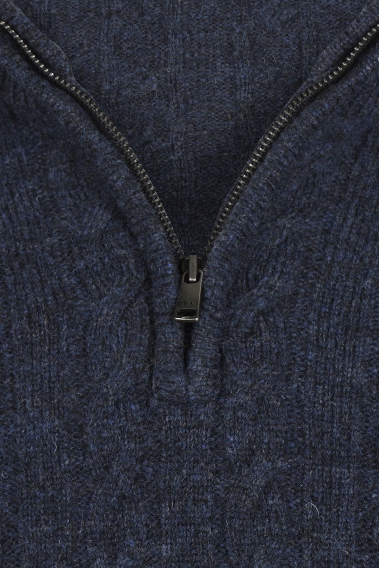 CABLE ZIP MOCK SWEATER NAVY 6