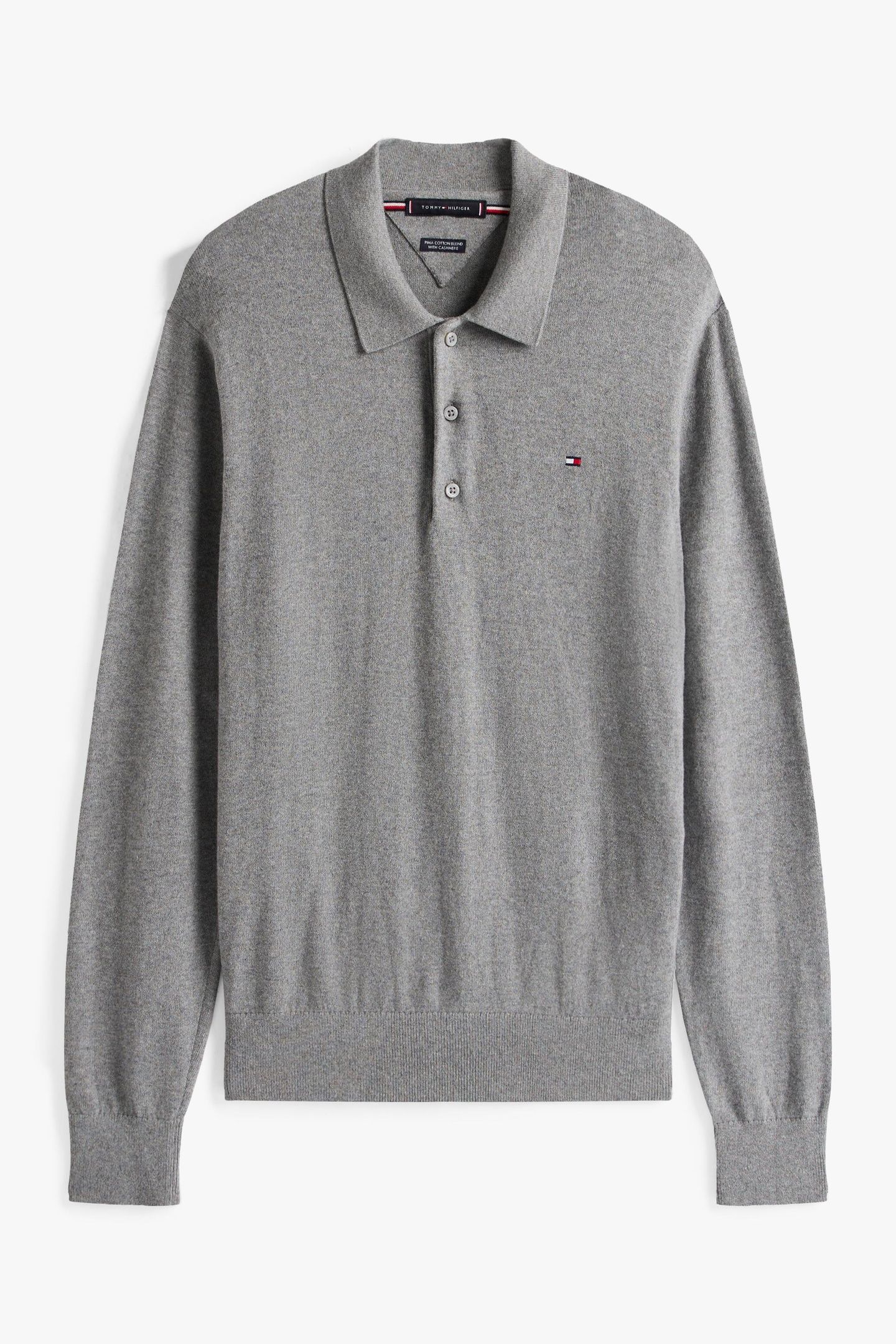 PIMA COTTON CASHMERE SWEATER MEDIUM GREY HEATHER 2