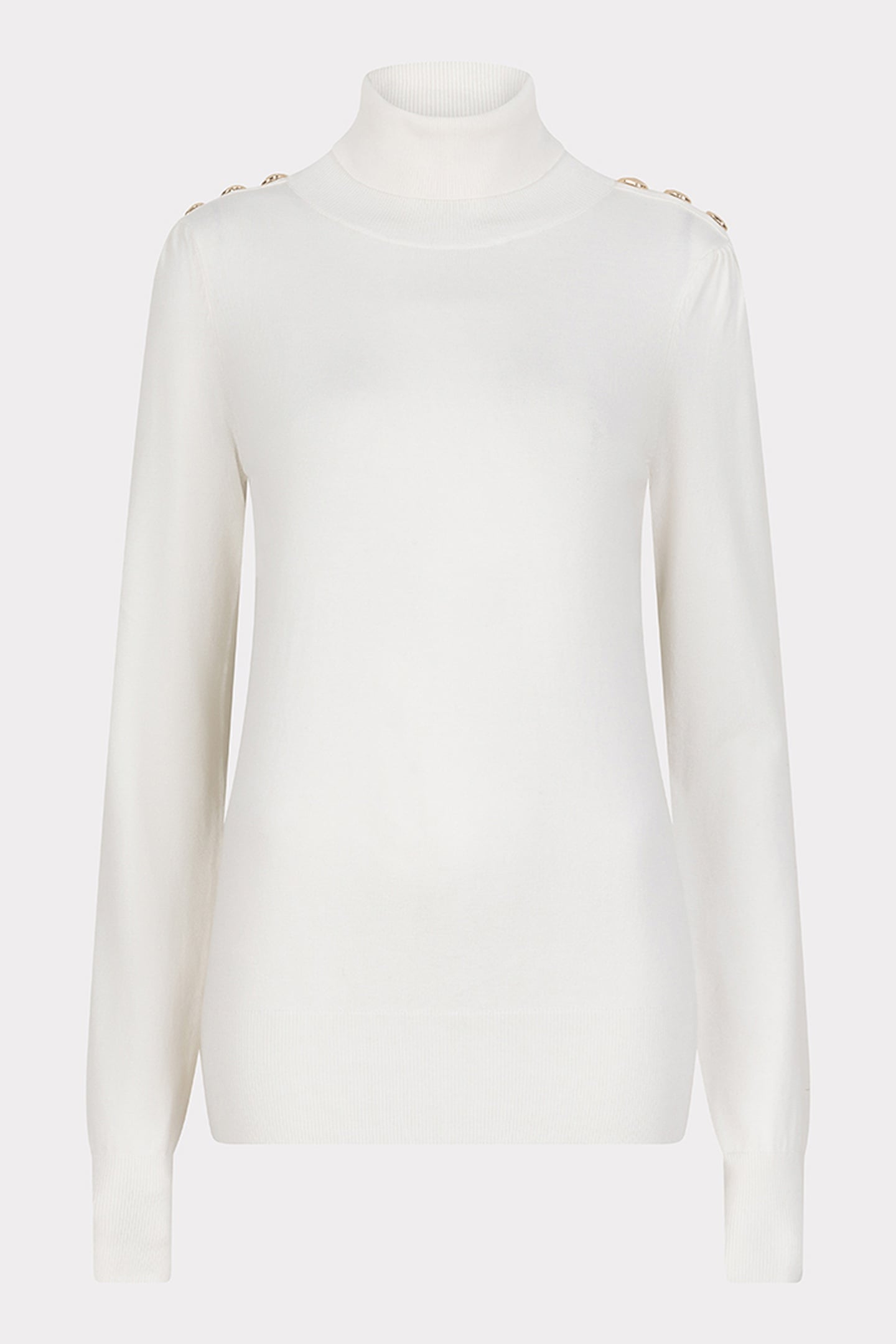 SWEATER SHLDR BUTTON COL BASIC KNIT OFF WHITE 4