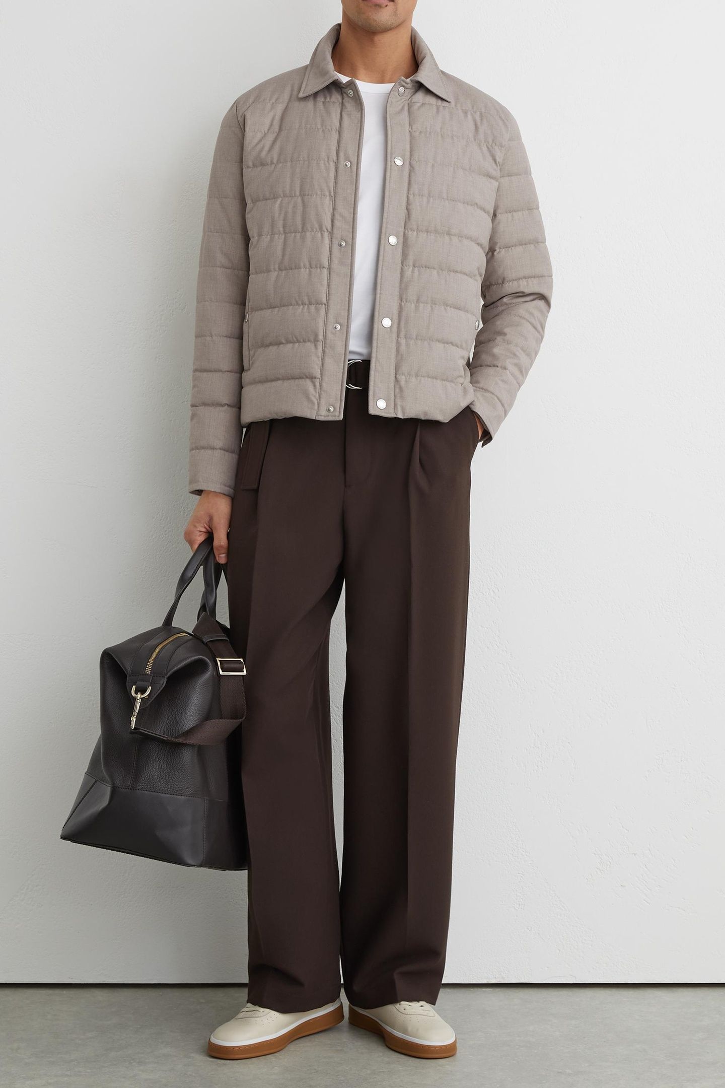 LS PRESS STUD HYBRID JACKET MINK BROWN 1