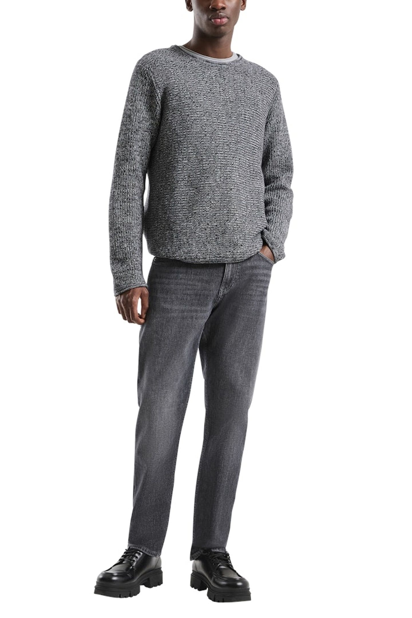 S.OLIVER-QS PULLOVER GREY/BLACK 3