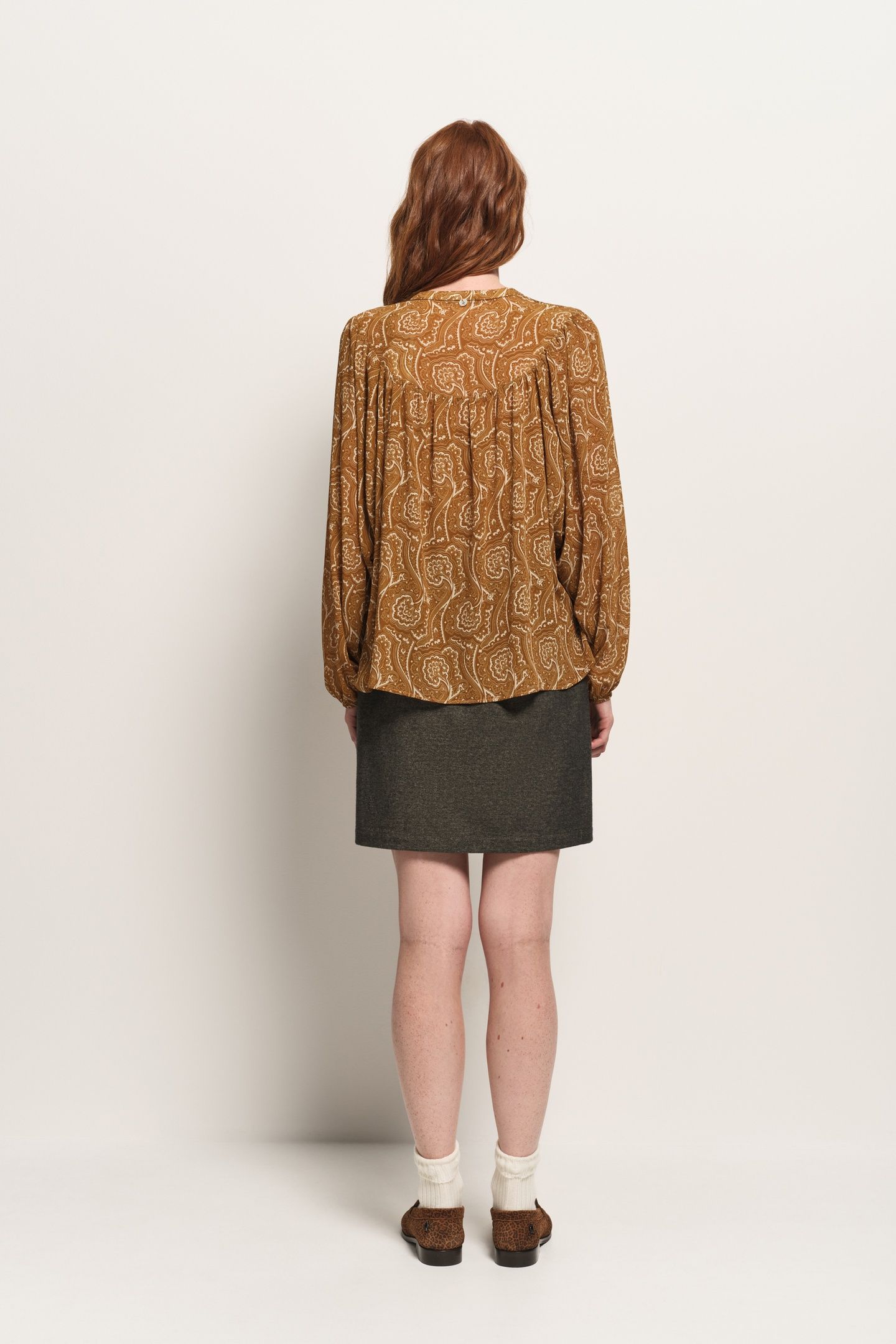 CHIKATO - YELLOW BLOUSE WITH RECYCLED POLYESTER FLORAL HARMO 2
