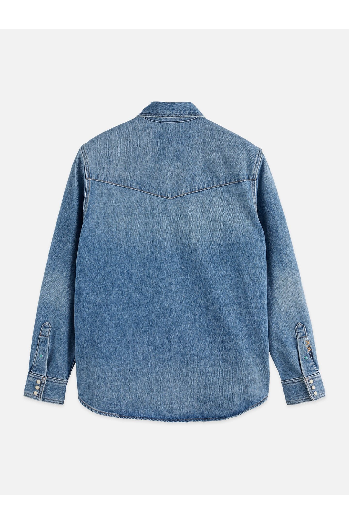 WASHED DENIM SHIRT WITH WESTERN DETAILS NAVY 5