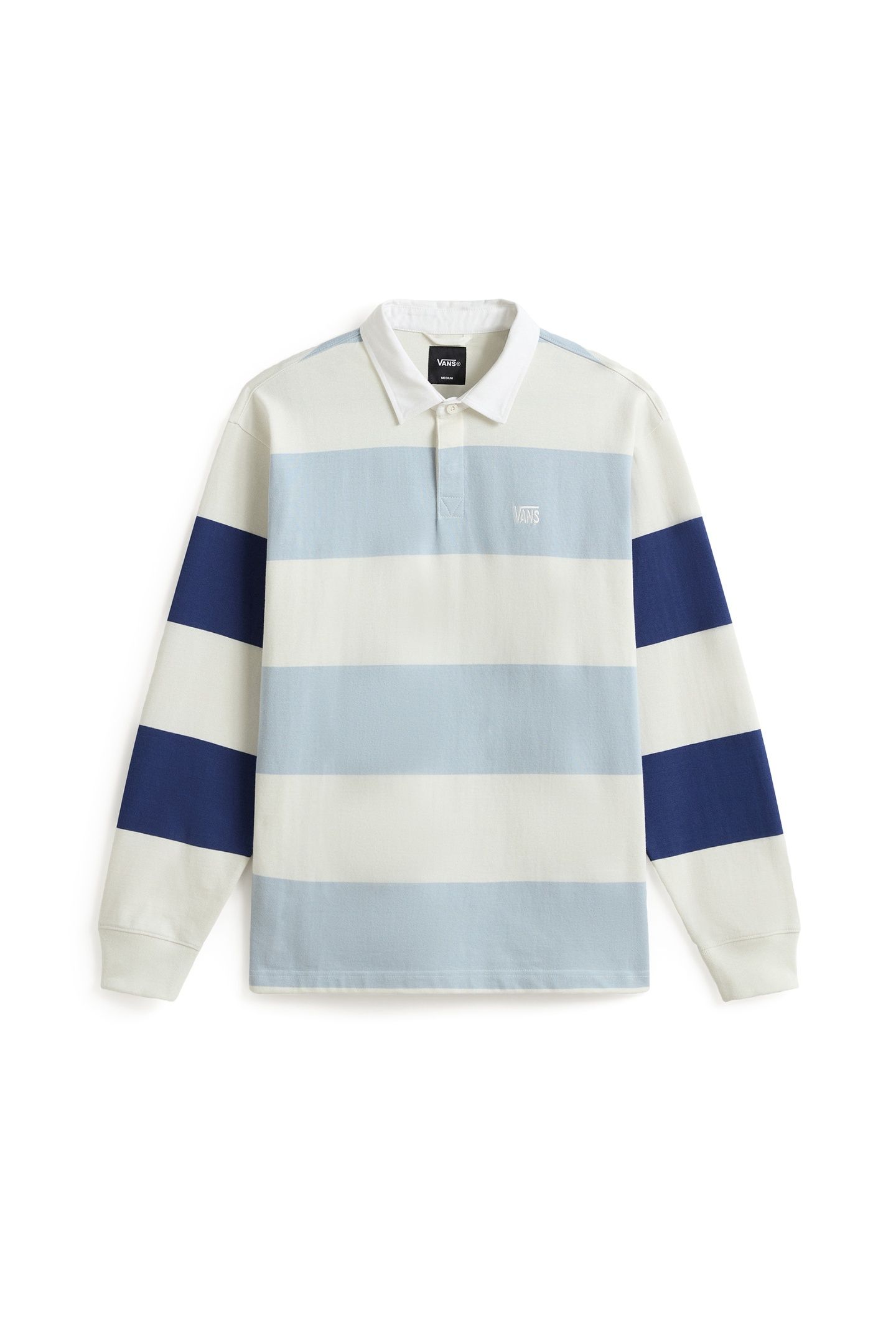 2-TONE STRIPE WARD RUGBY LS MARSHMALLOW/SOFT SLATE 1