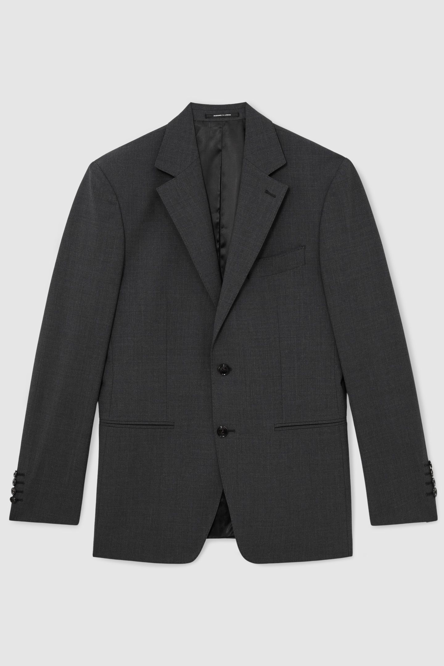 SB 2B NOTCH PLAIN BLAZER GREY 4