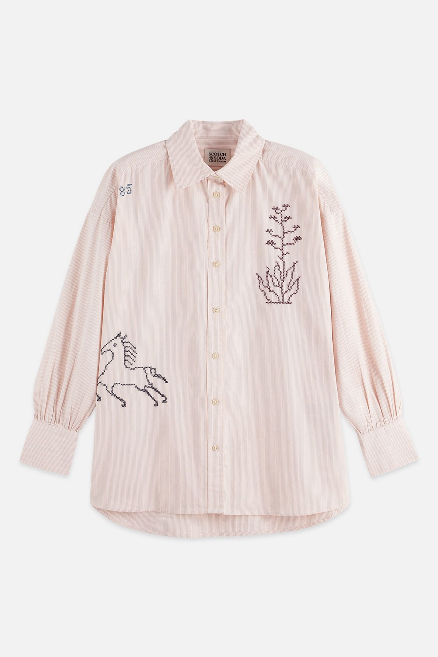EMBROIDERY GIRLFRIEND SHIRT ROSE DUST STRIPE 4