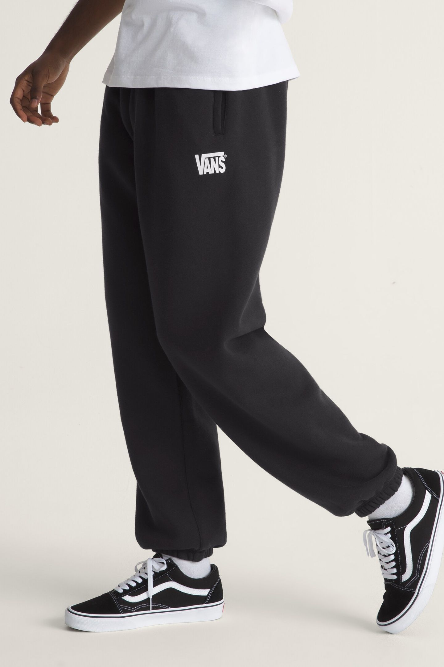 STRETCH LOGO FLEECE PANT II BLACK/WHITE 4