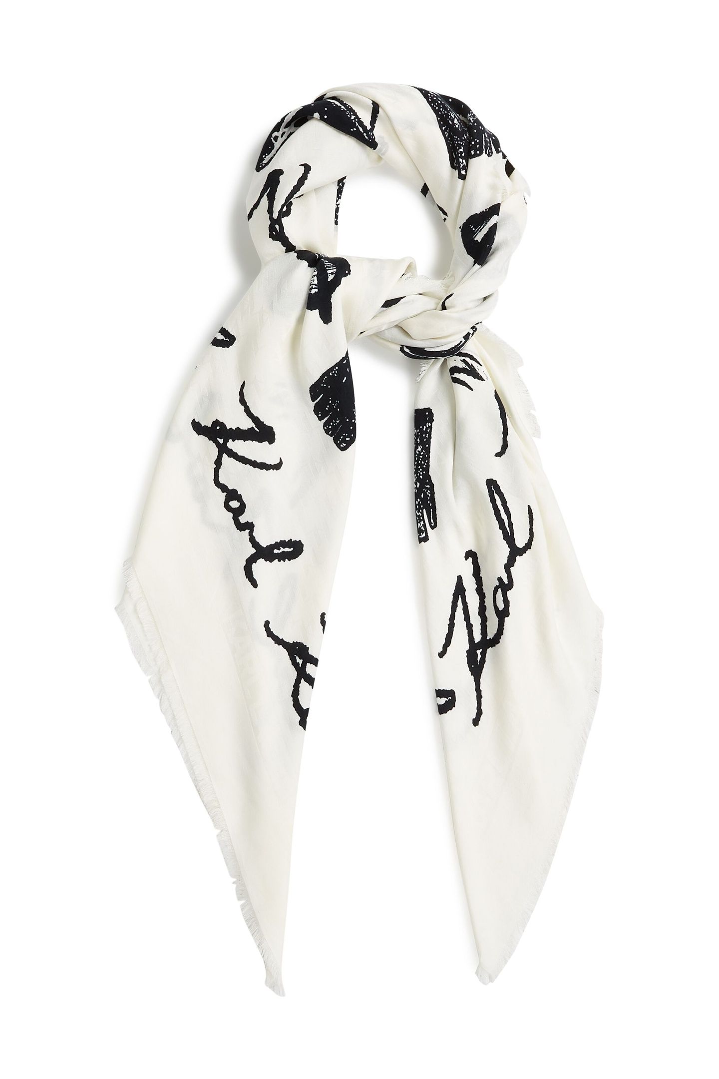 K/MONOGRAM JKRD BL/WH SCARF WHITE/BLACK 3