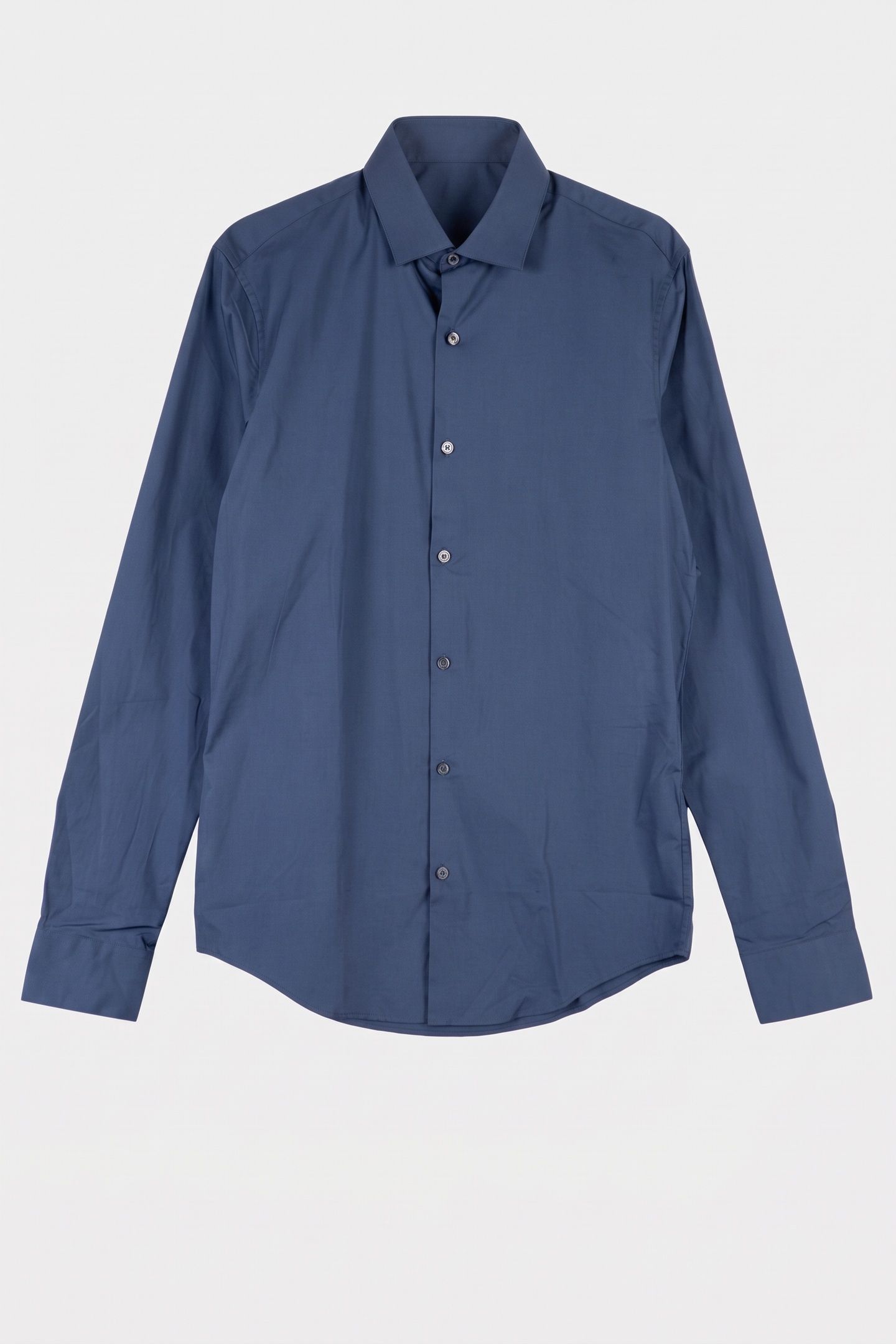 SLIM ESSENTIALS POPLIN SHIRT STEEL BLUE 3