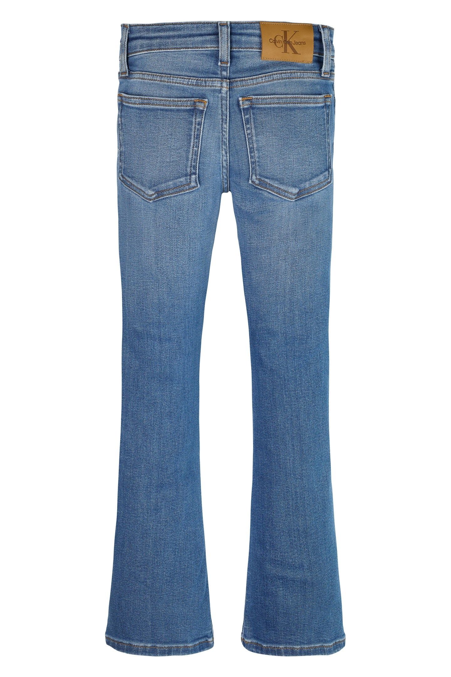 GIRLS MID RISE FLARE ESSENTIAL WASHED BLUE 2