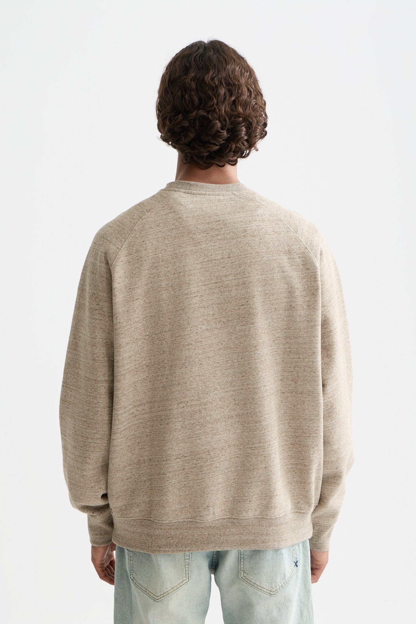 SPACE YARN EMBROIDERED LOOSE-FIT SWEATSHIRT MEDIUM BROWN 2