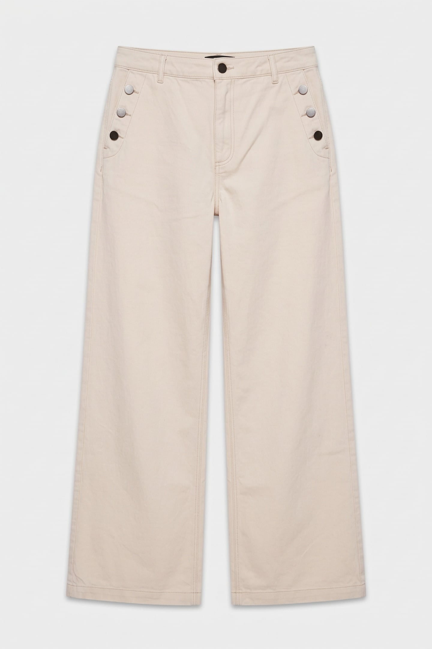 LE HAILEY - IVORY WATERLESS FLARED JEANS 3