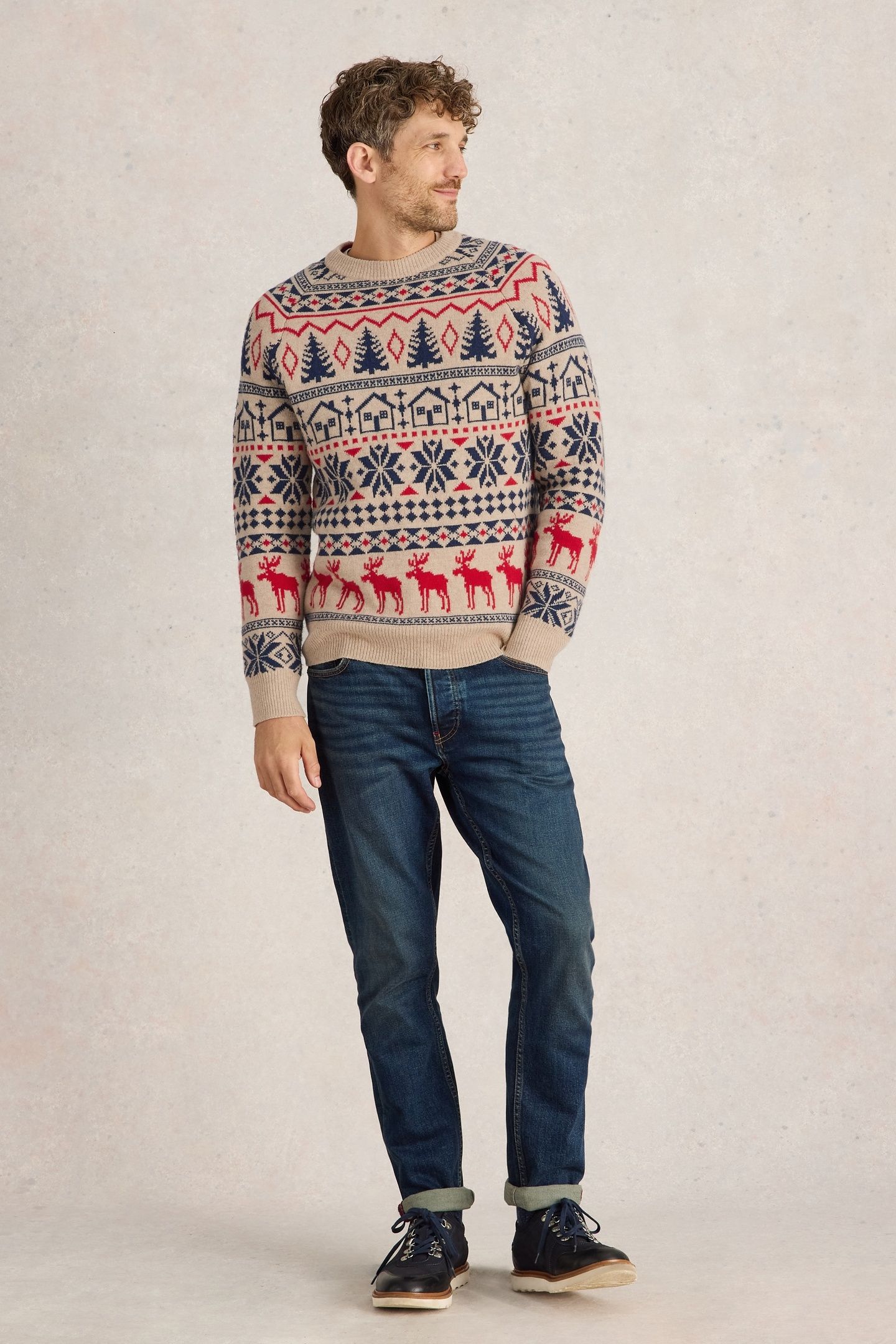 MOOSE FAIRISLE CREW JUMPER NAT MLT 1