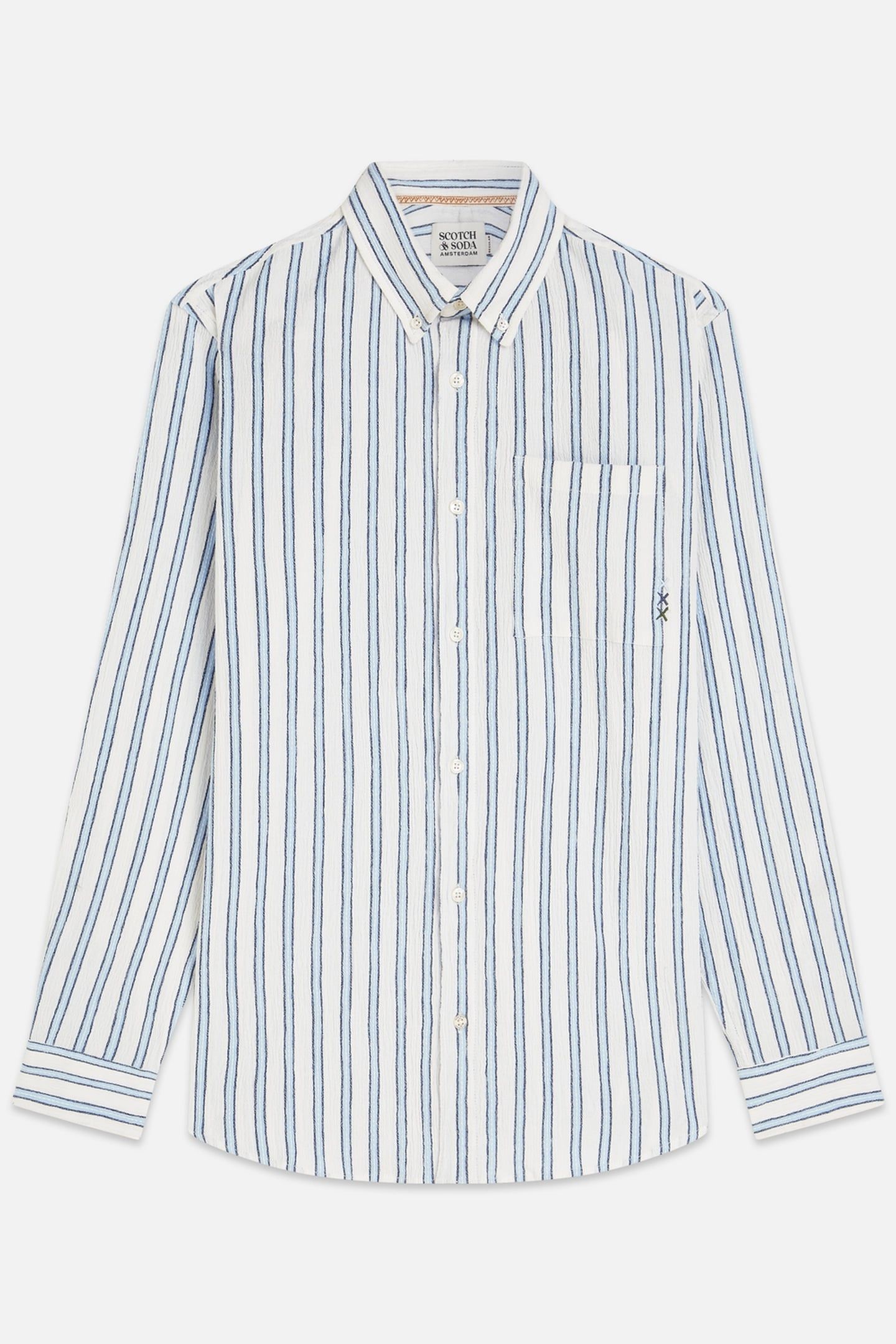 STRIPED CRINKLE STRUCTURE REGULARFIT SHIRT WHITE/PASTEL 4
