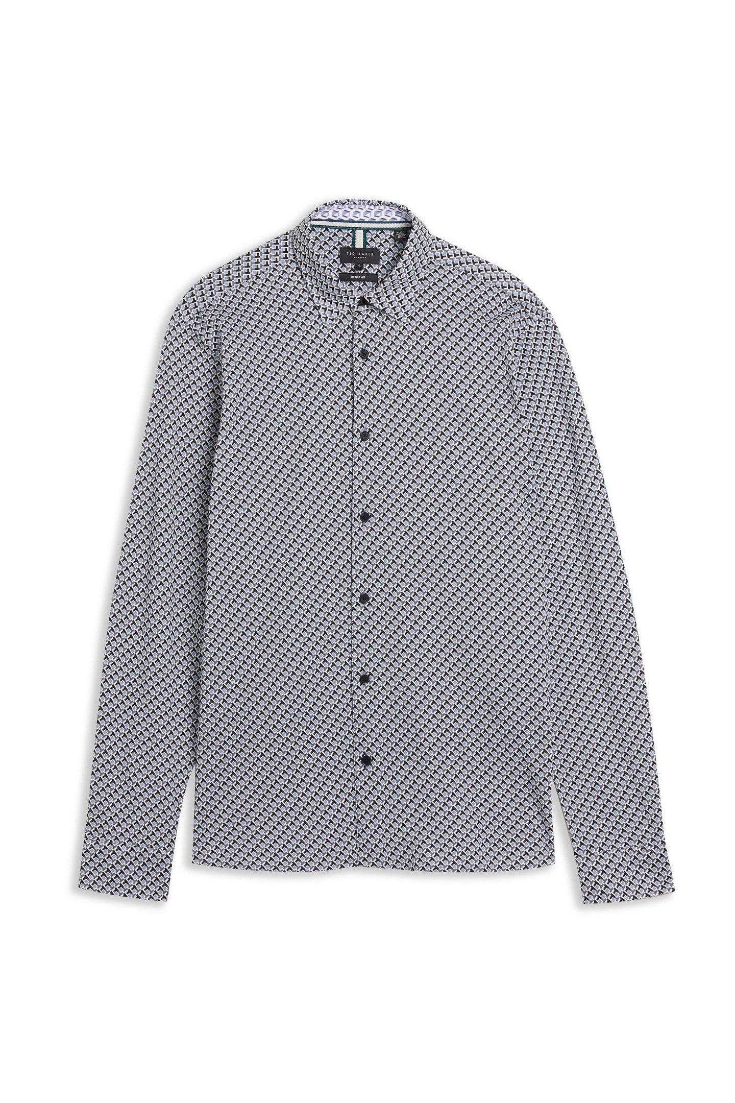 BELSISE LS REGULAR GEO PRINT JERSEY BLUE 4