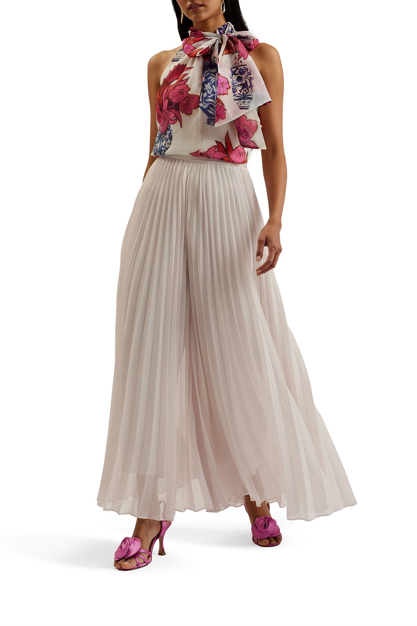 YOSHINO WIDE LEG PLEAT TROUSER WHITE 1