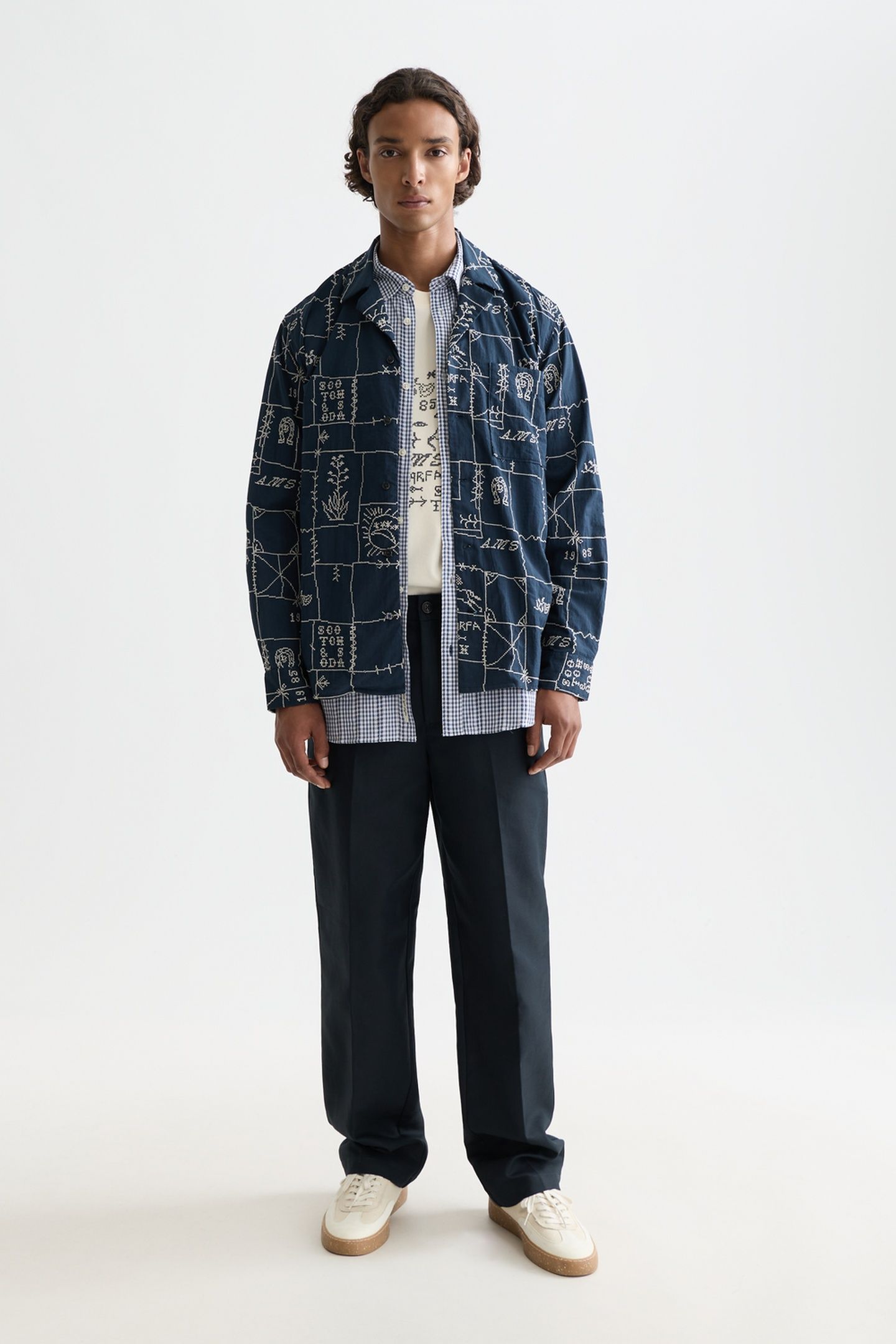 ALLOVER EMBROIDERED SHIRT BLACK 3