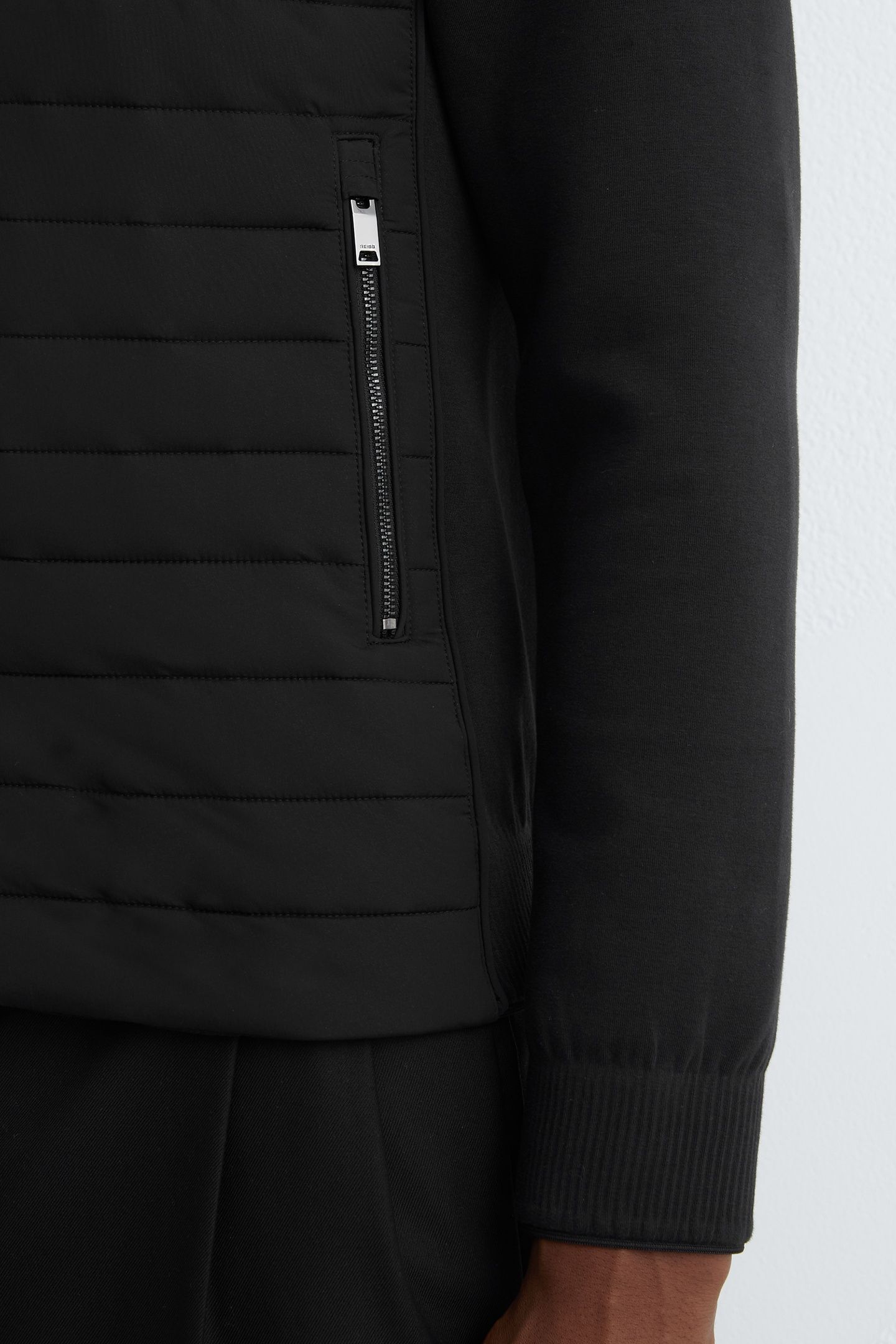 LS HOODED ZIP THROUGH HYBRID JACKET BLACK 7