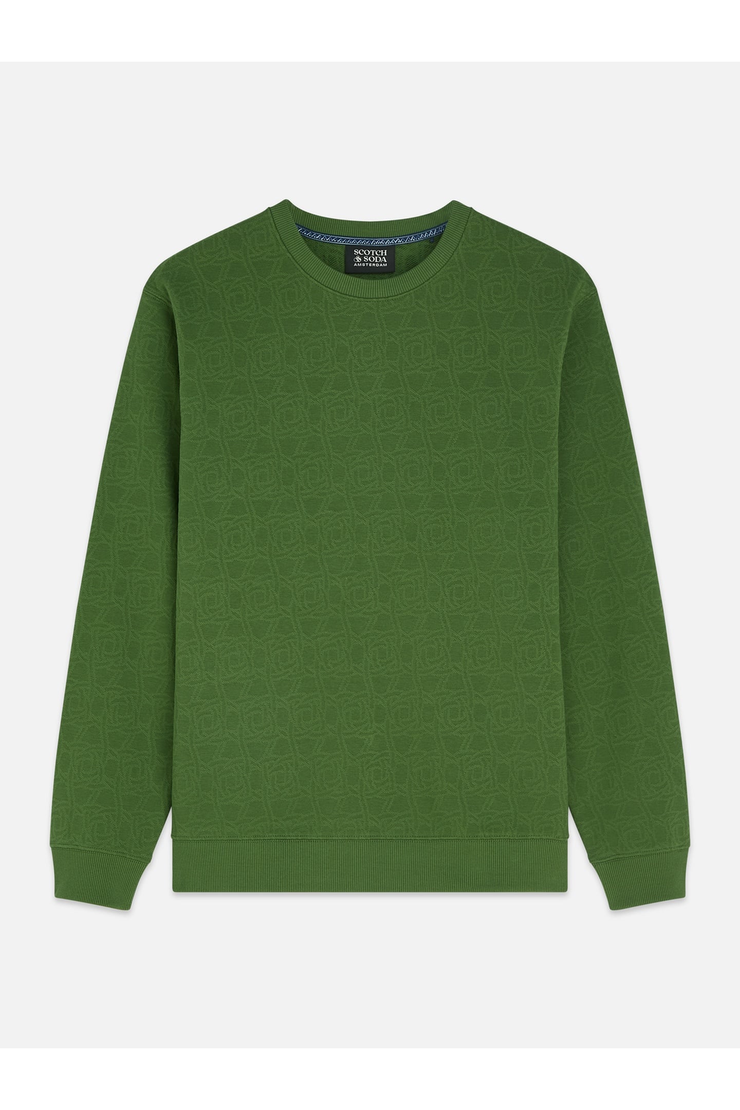 JACQUARD REGULARFIT SWEATSHIRT DARK GREEN 1