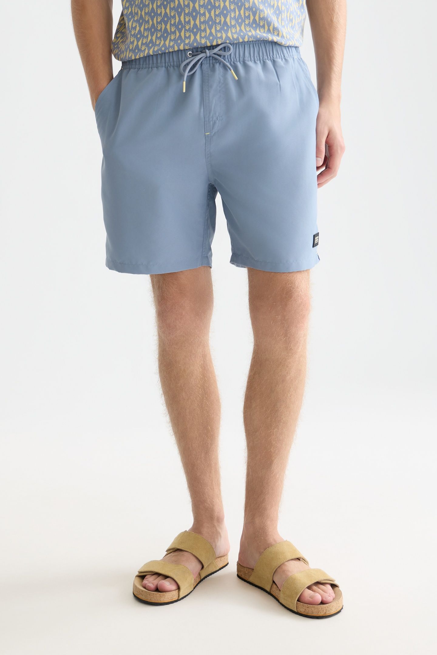 SOLID MIDLENGTH SWIM SHORTS MEDIUM BLUE 1