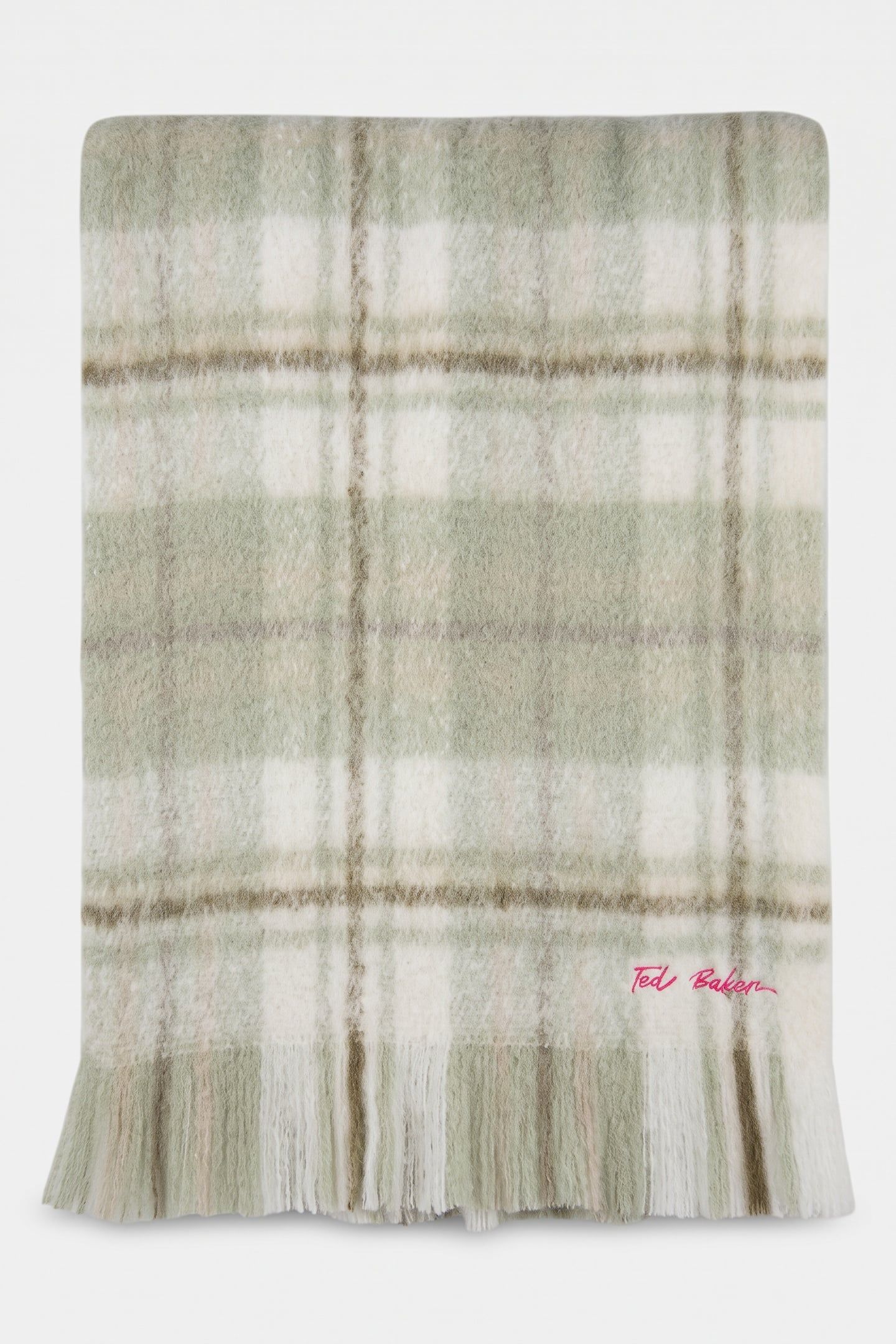 CHELLIS CHECKED WOVEN SCARF GREEN 2
