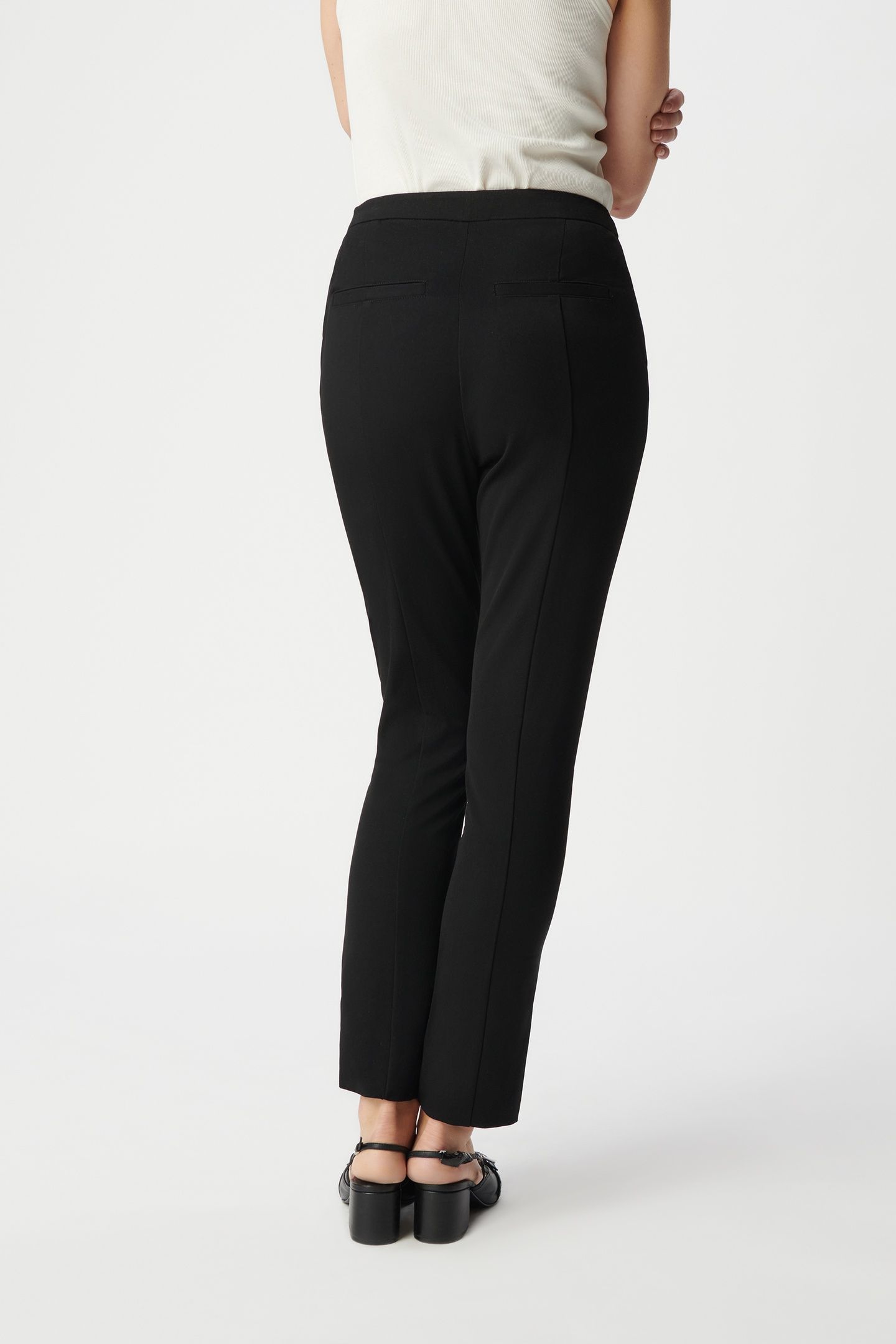 SLIM-FIT BLACK TWILL TROUSERS WITH FRONT SLIT 2