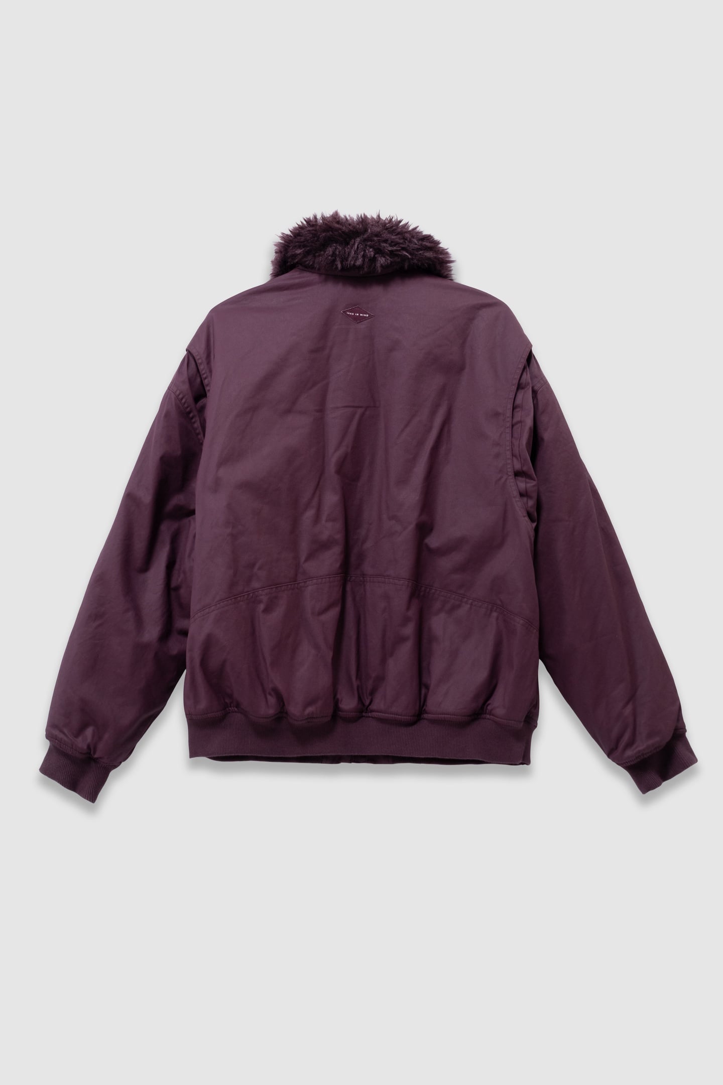 GIRLS’ BURGUNDY JACKET WITH DETACHABLE FUR-LINED COLLAR 2