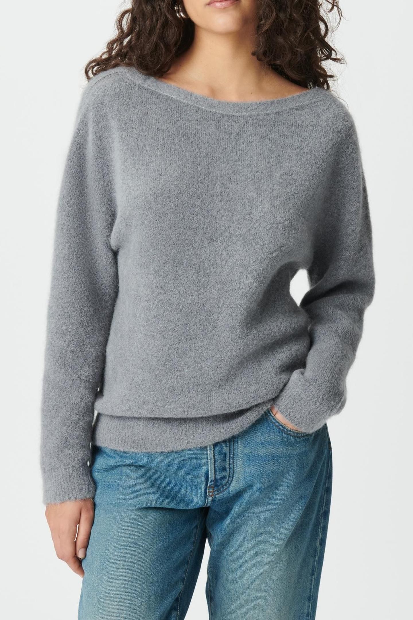 GREY KNIT BACK/FRONT REVERSIBLE CARDIGAN 1