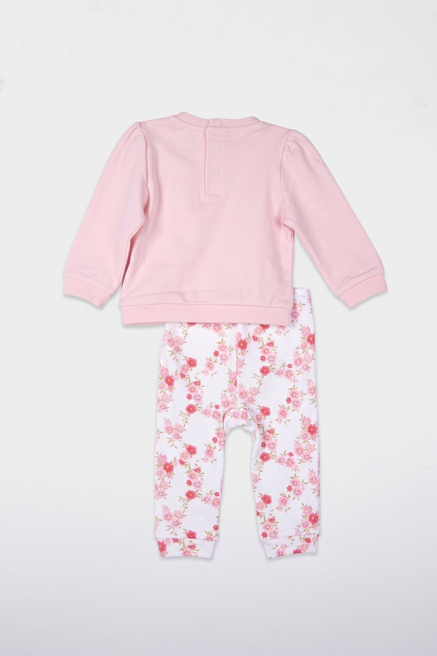 BABY GIRLS PUFF SLEEVE SWEAT AND LEGGING SET LIGHT PINK 3
