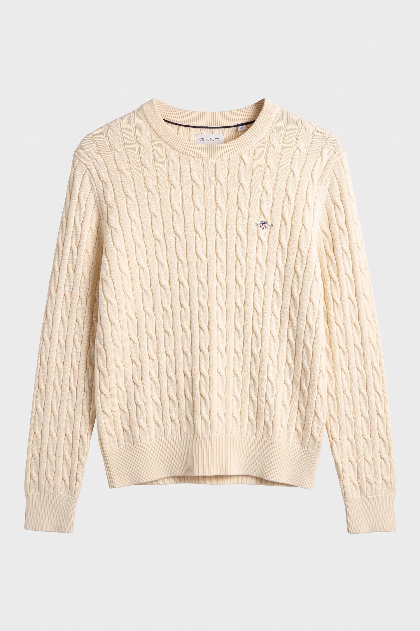 TEEN UNISEX SHIELD COTTON CABLE C-NECK CREAM 2