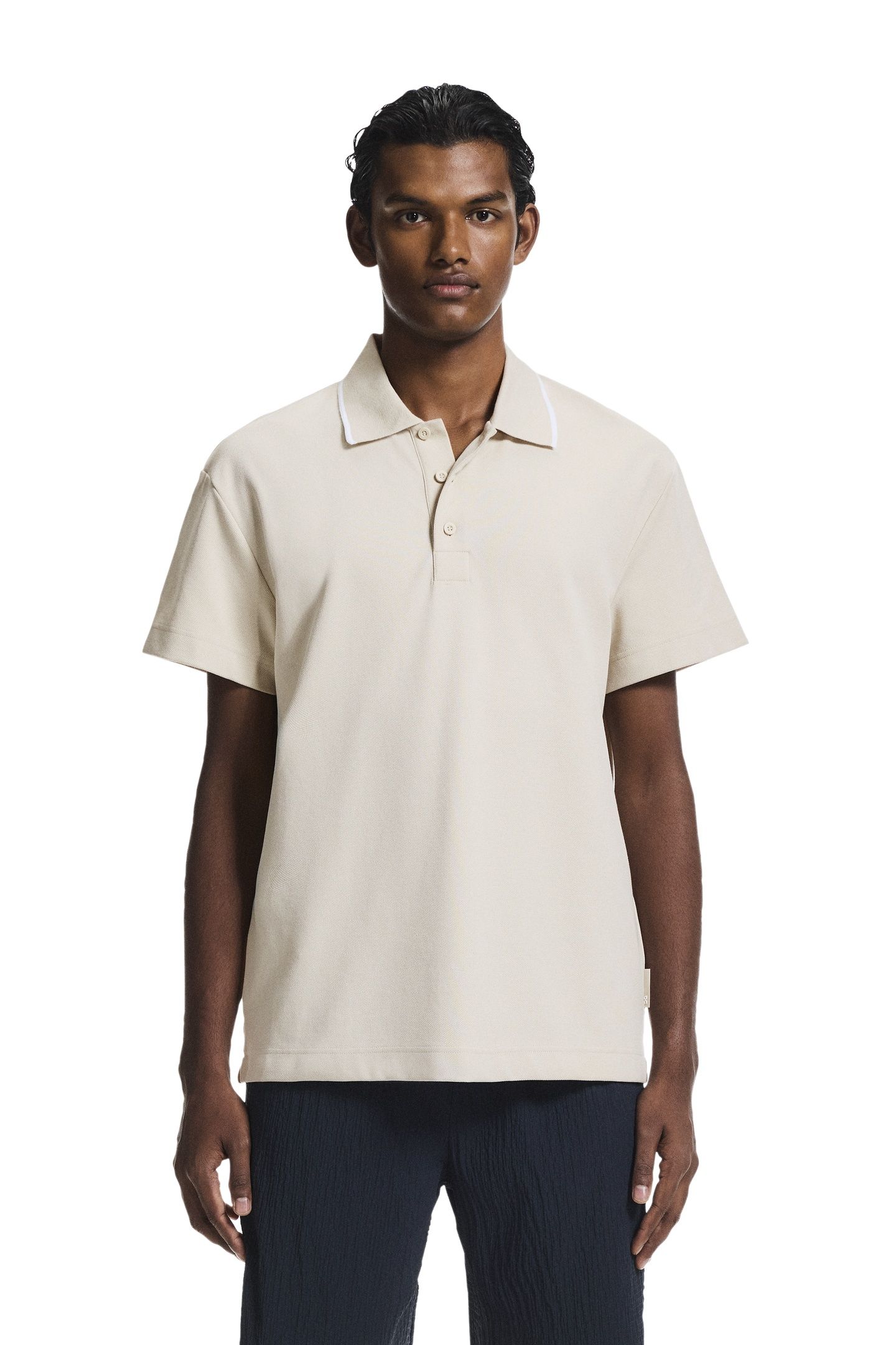 COURTSIDE POLO 1 SAND | WHITE 8