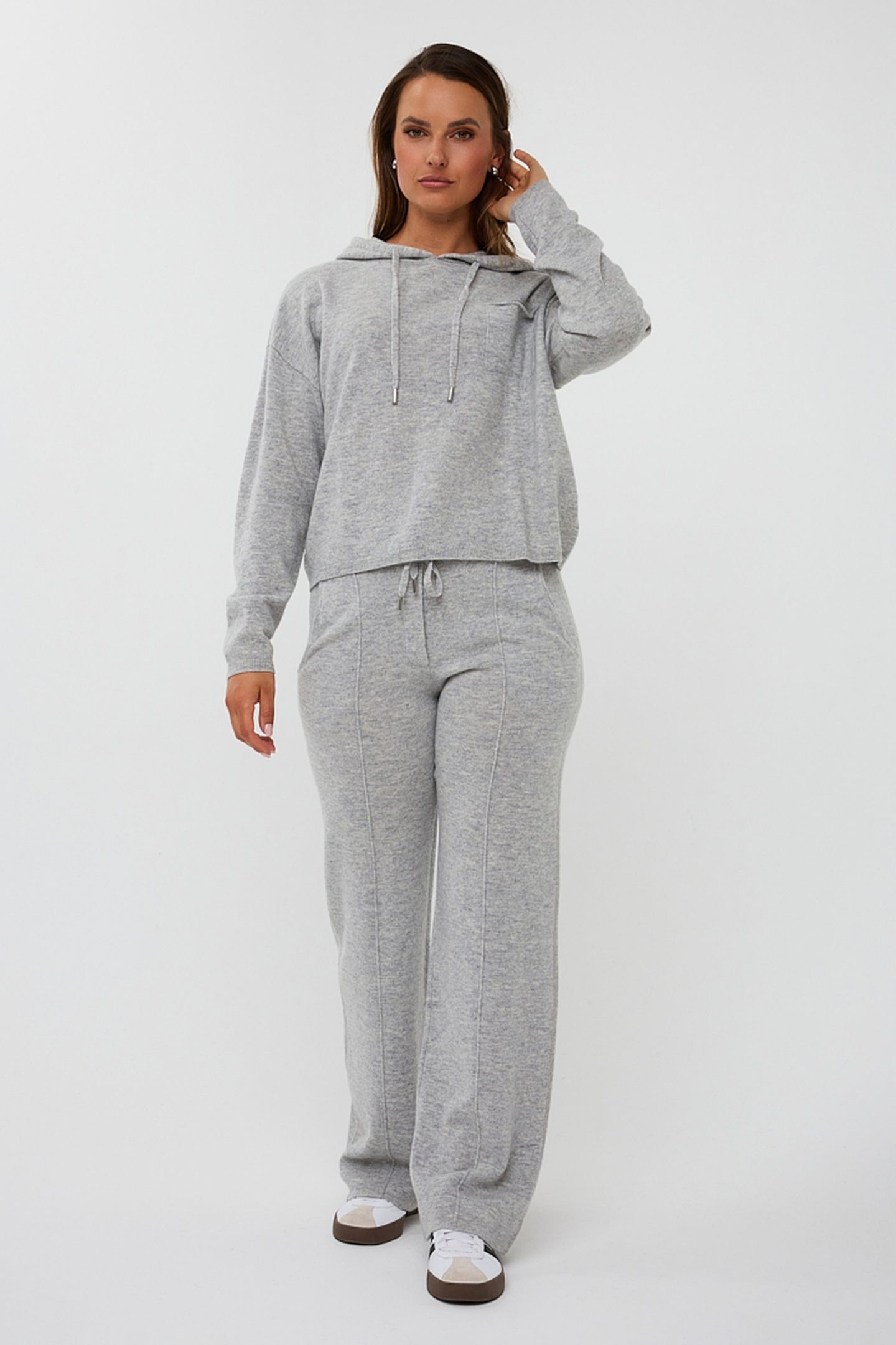 TROUSERS FINE CHAIN LIGHT GREY MELANGE 1