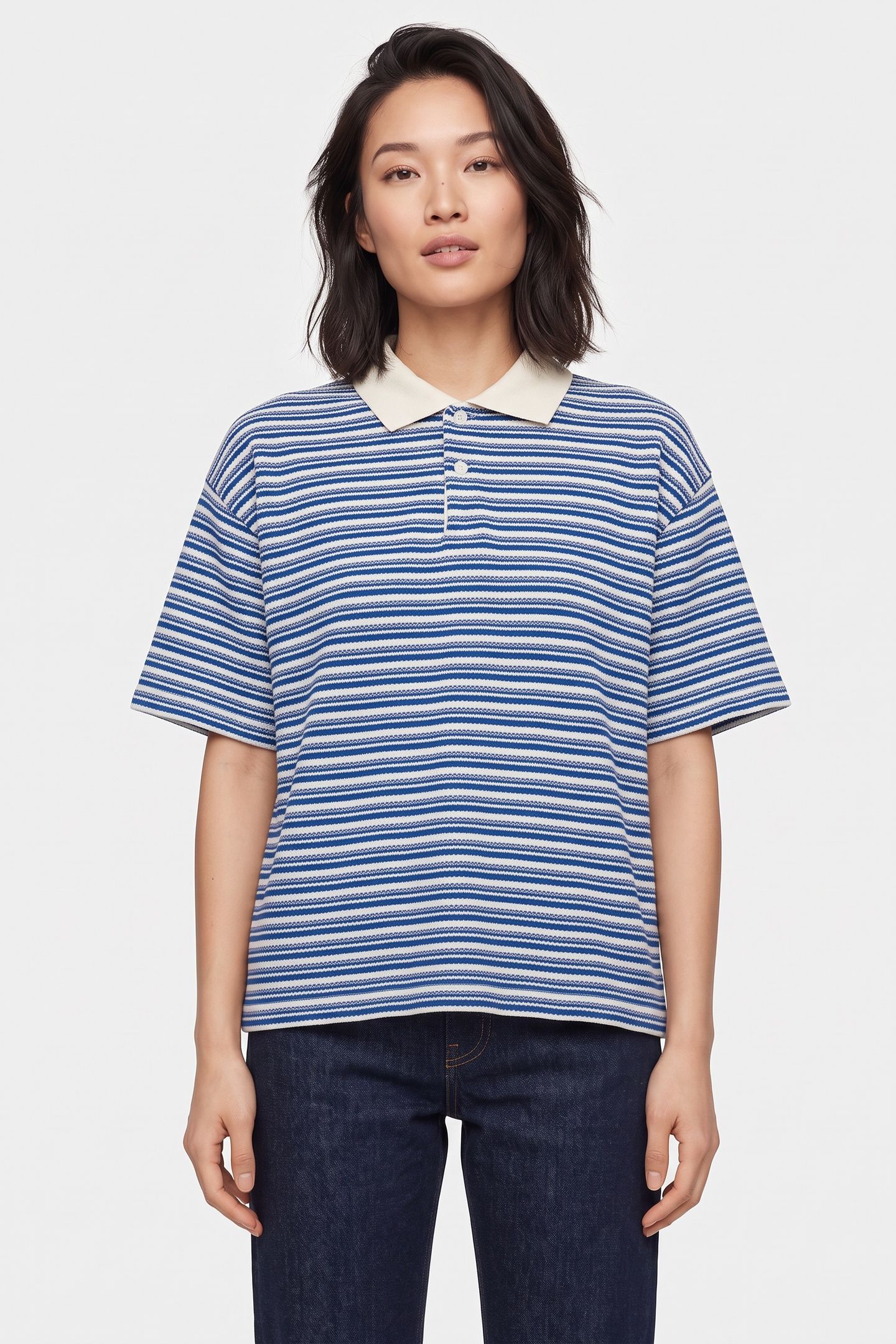 UNISEX POLO RUBEN BLUE/WHITE 1