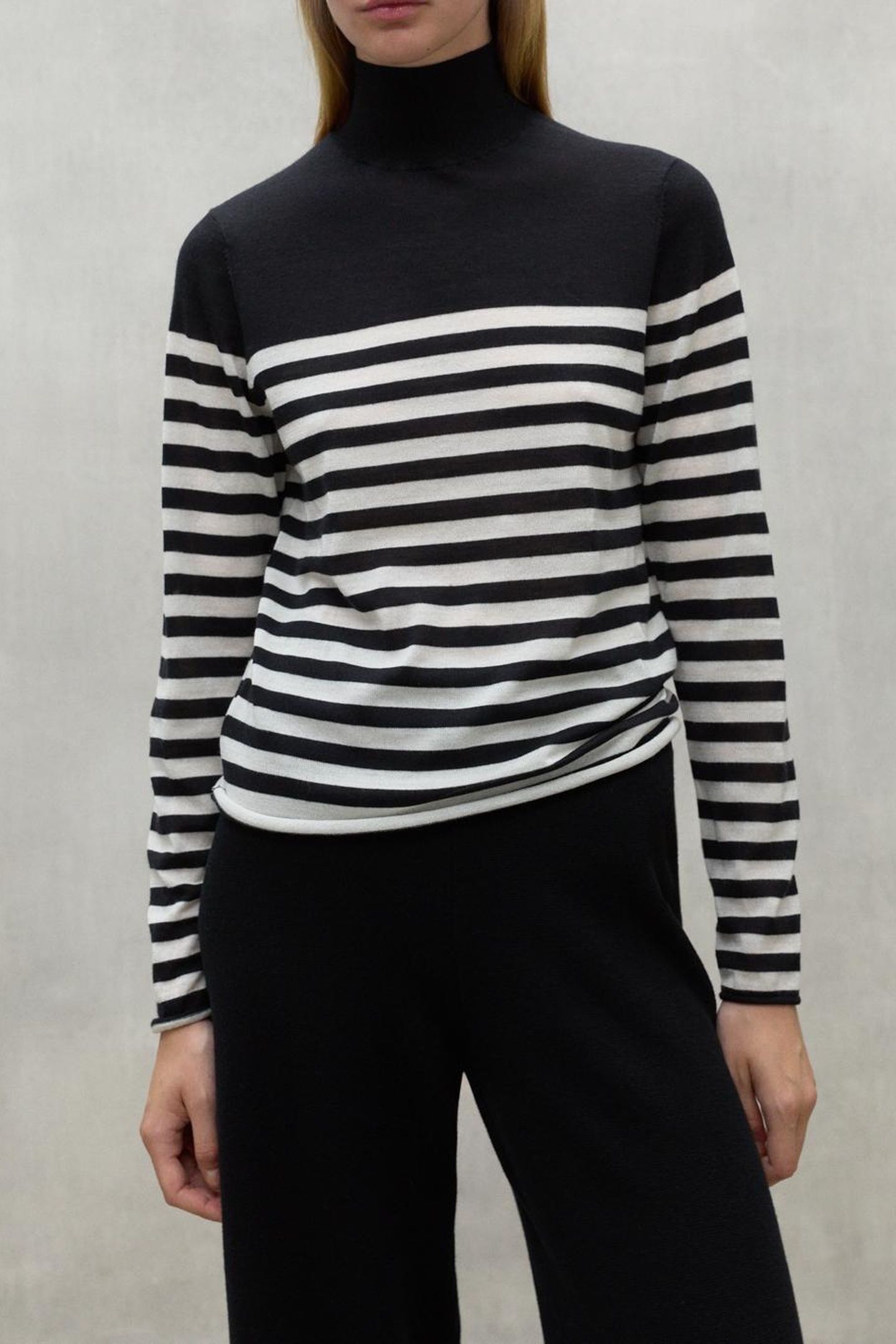 FAYAALF STRIPES KNIT BLACK 1