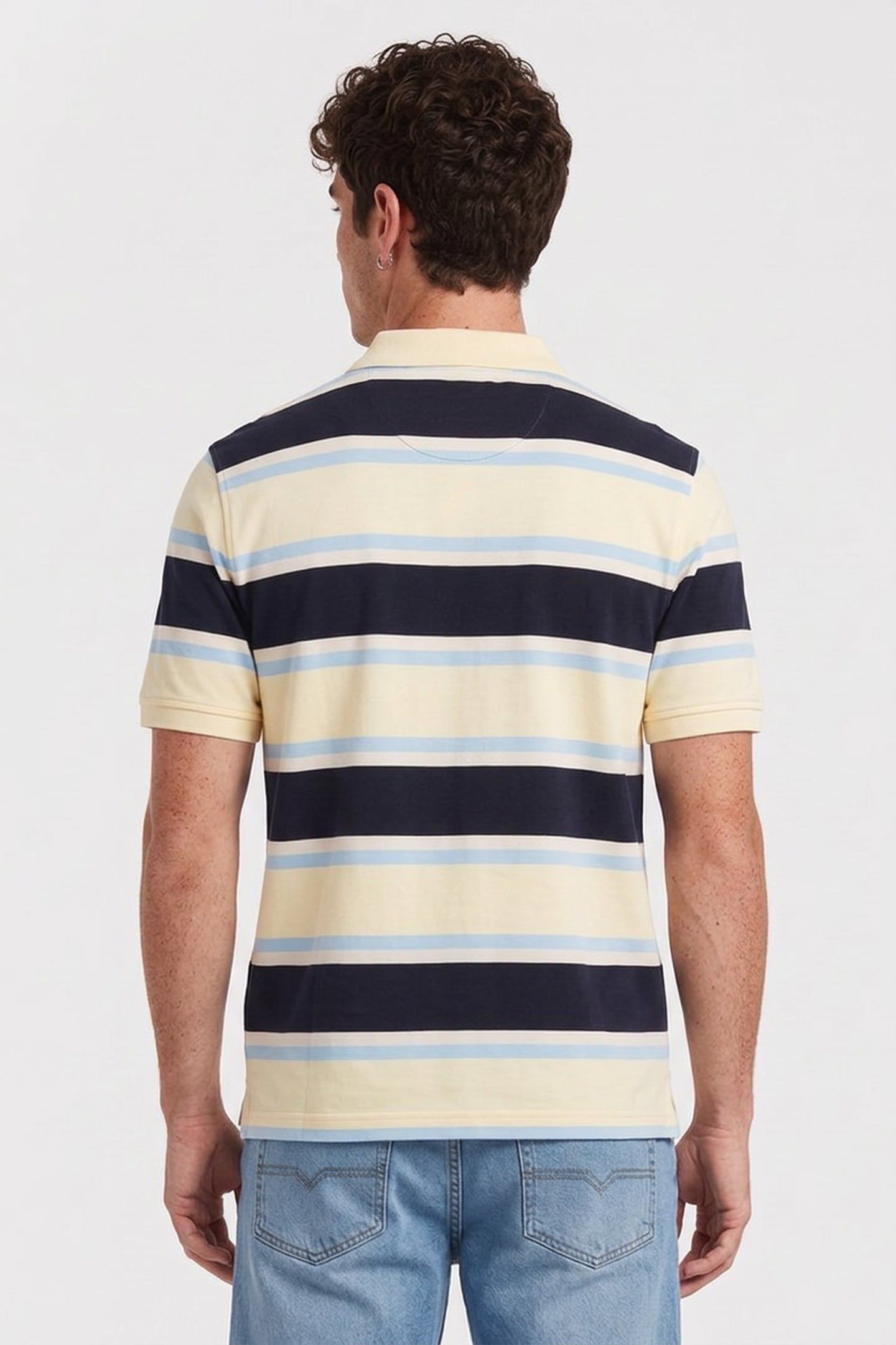 MULTISTRIPE SS POLO VANILLA YELLOW 2
