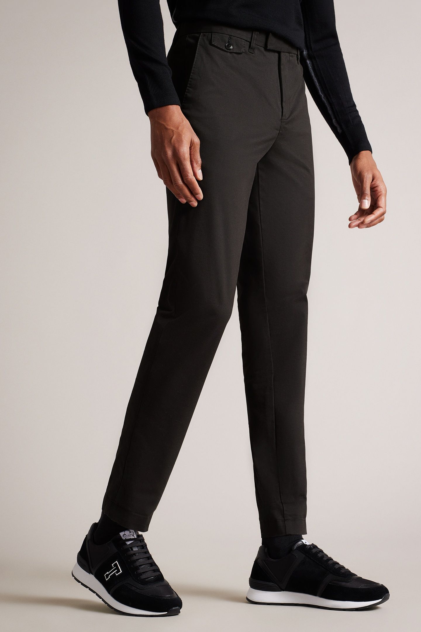 GENAY SLIM FIT SMART TROUSERS BLACK 2
