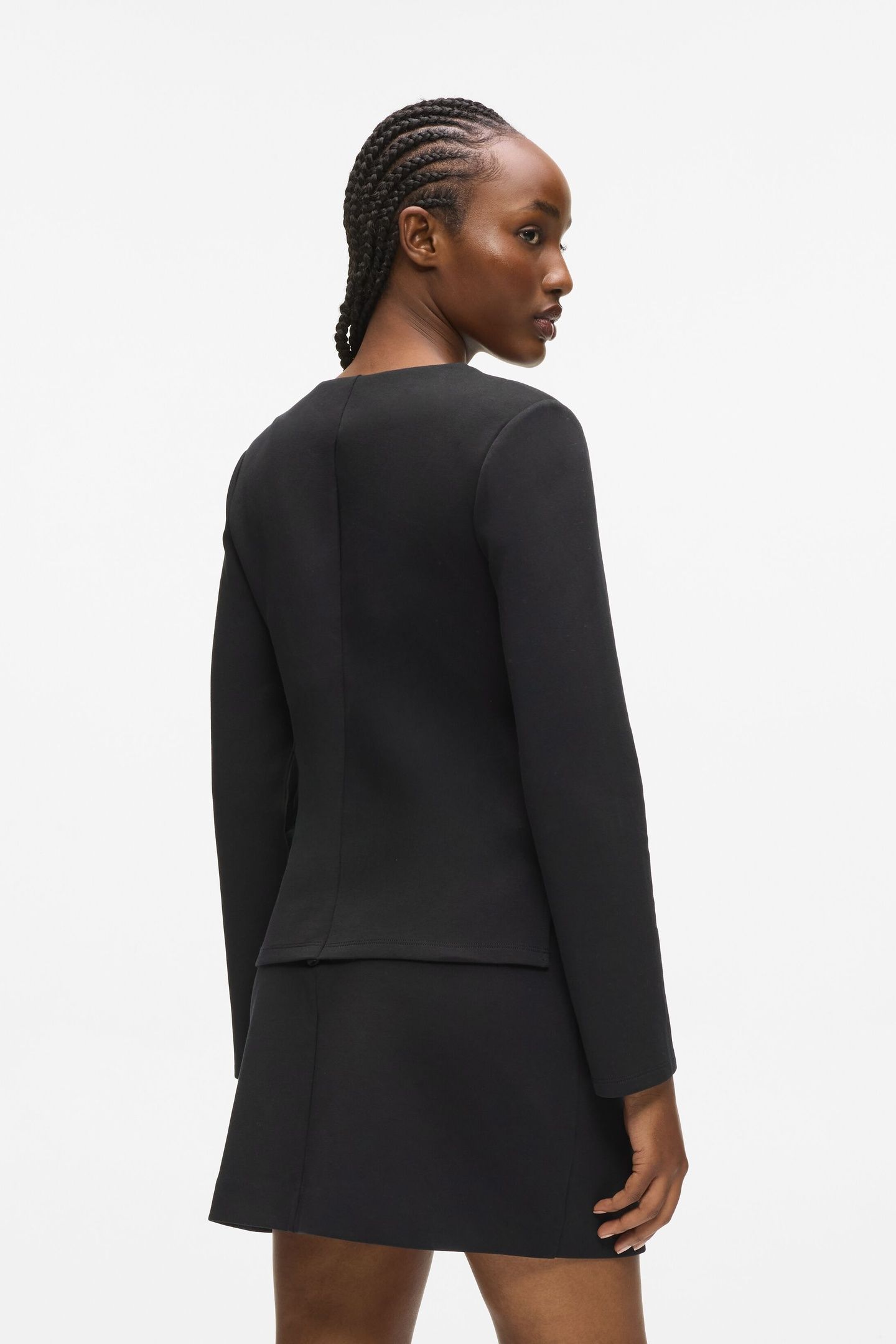 METAL DETAIL V NECK SWEATSHIRT BLACK 2