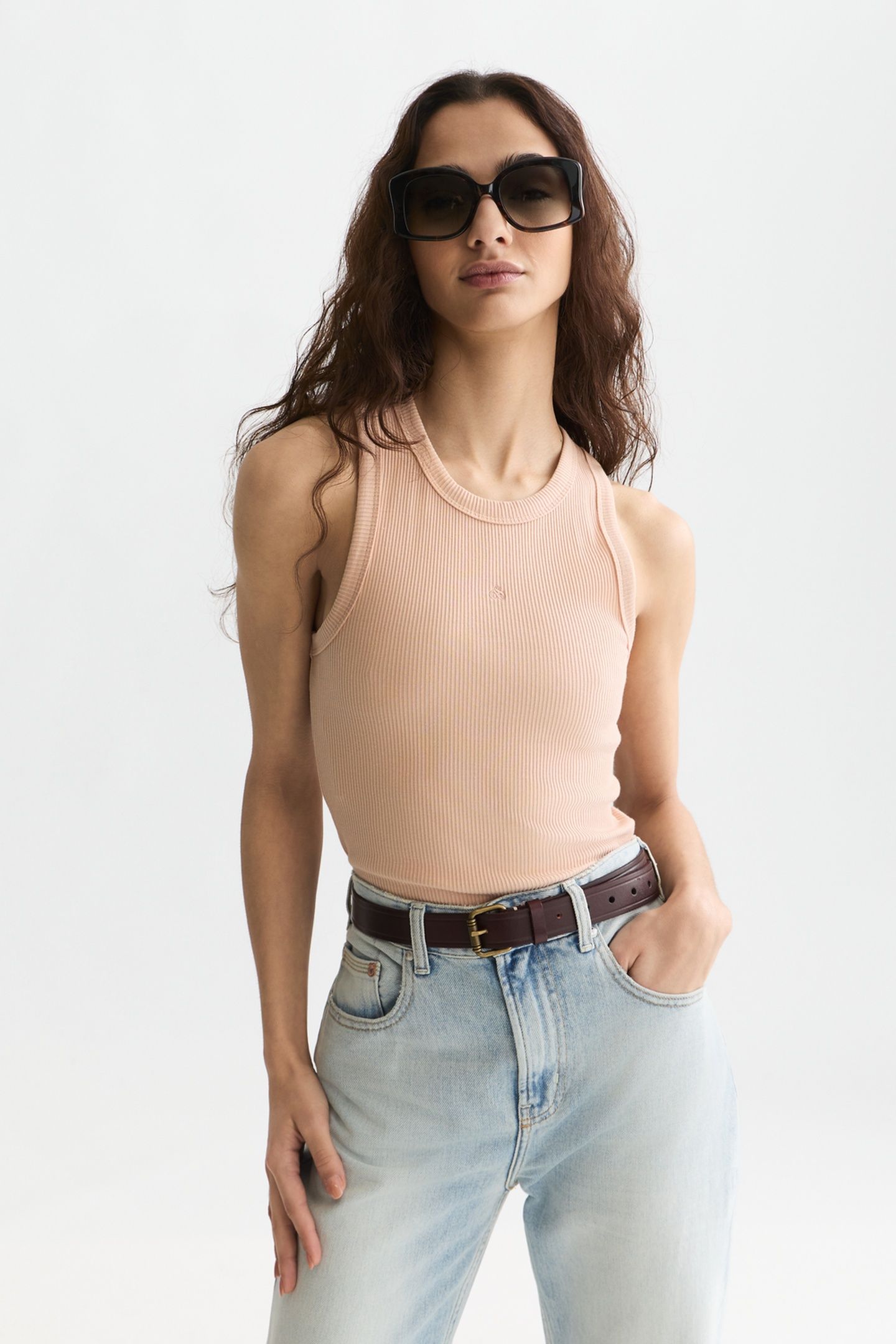 RIB RACER TANK ROSE DUST 1
