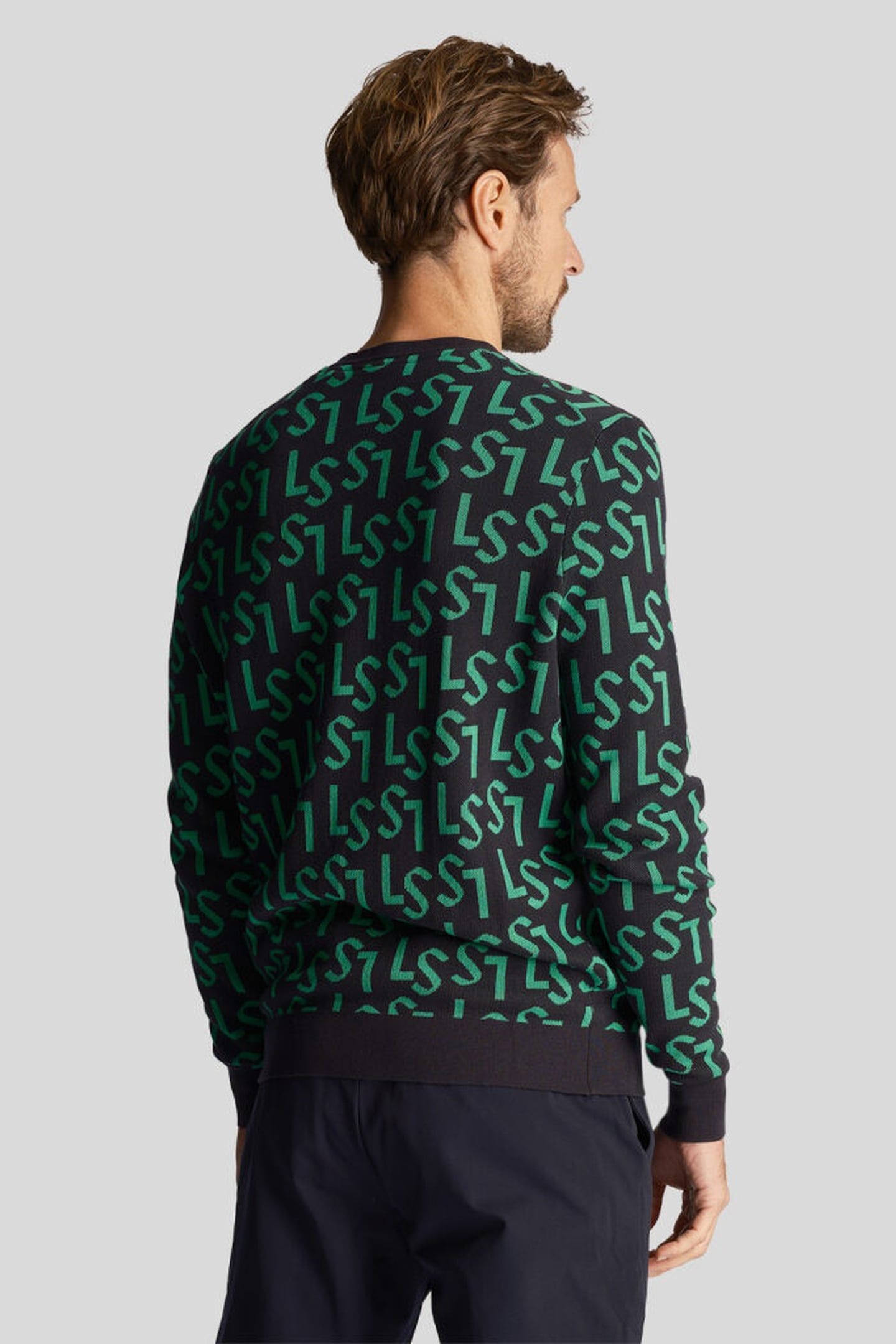 MONOGRAM KNITTED CREW NECK DARK NAVY 2