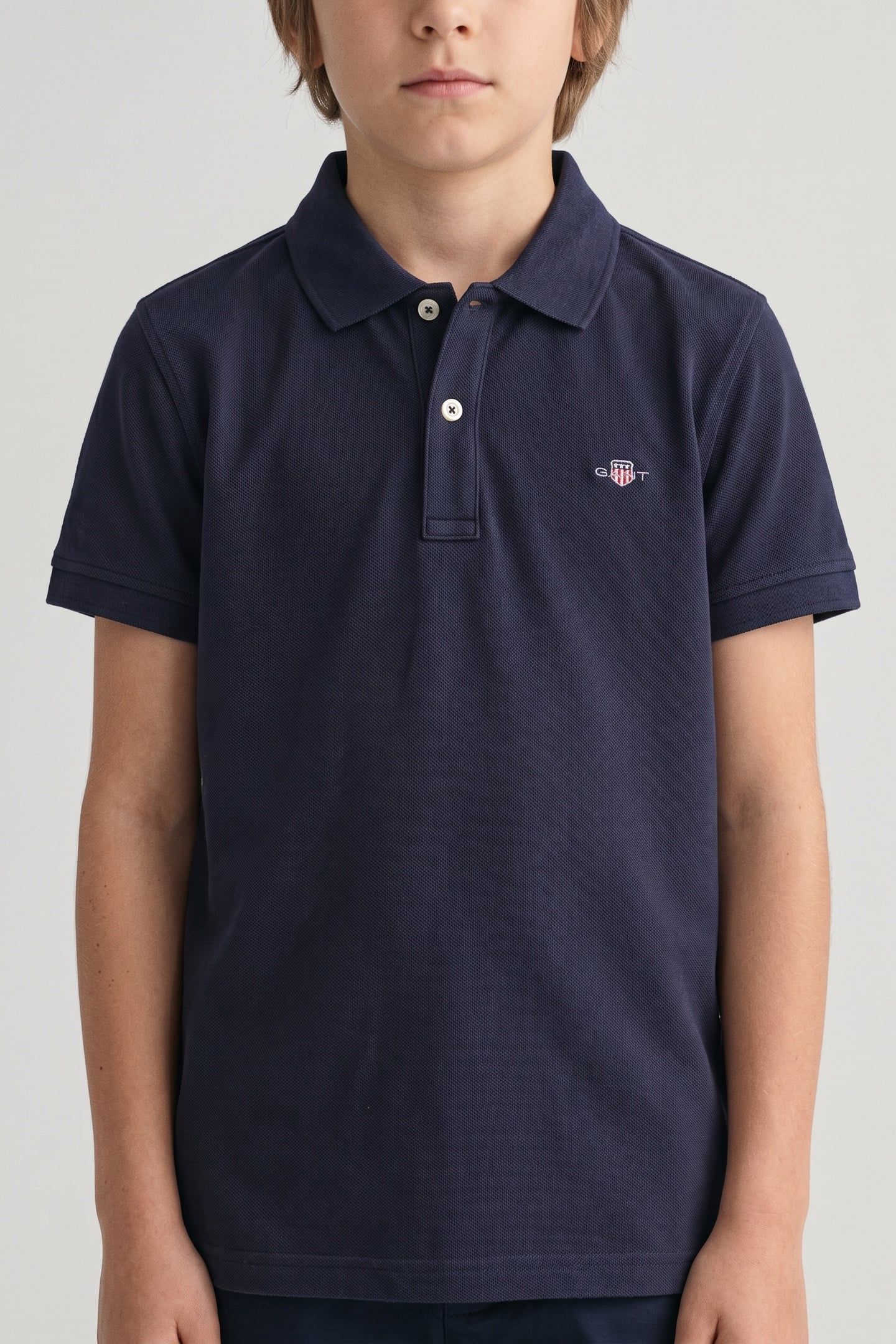TEEN UNISEX SHIELD SS PIQUE EVENING BLUE 1