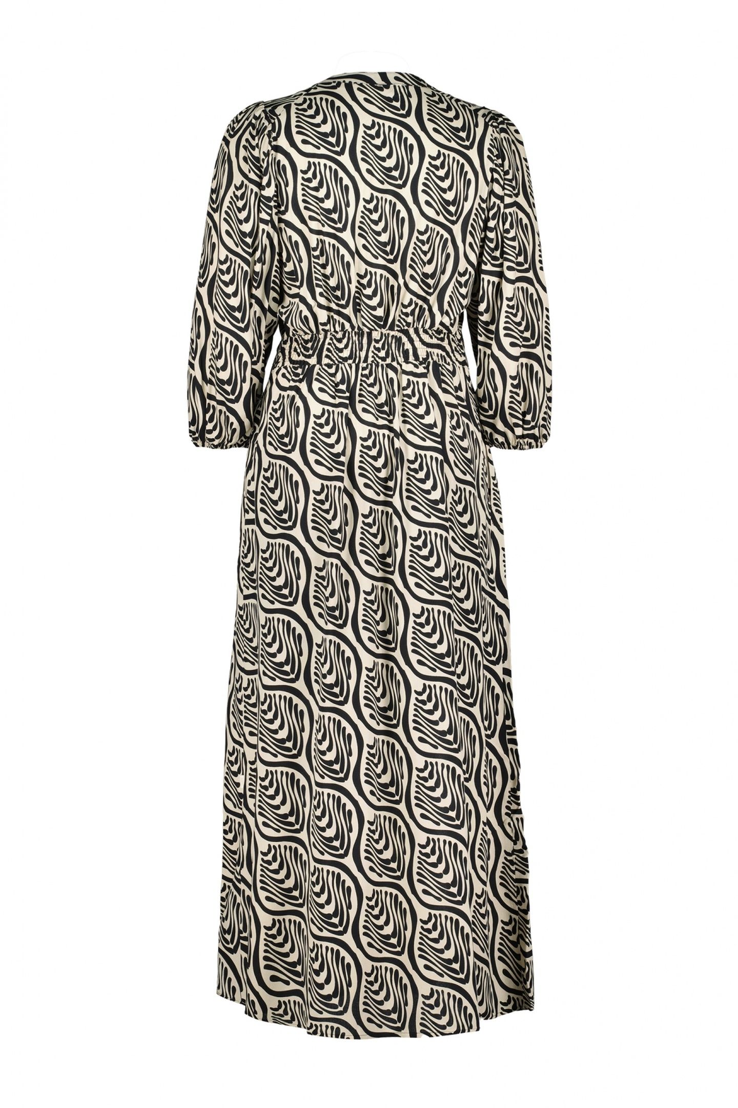 DRESS DALINA FEATHER GREY WITH PALETTE PRINT 5