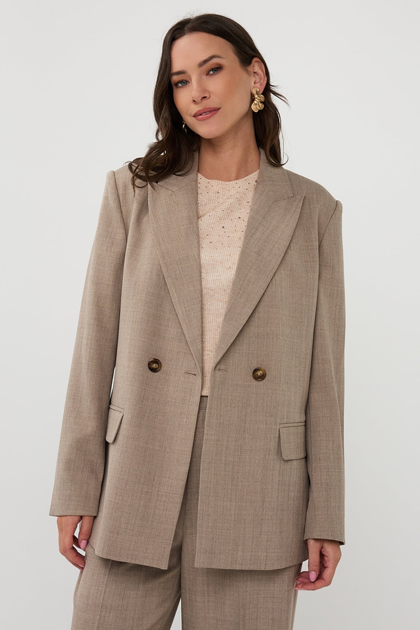 BLAZER DOUBLE BREASTED MELANGE TAUPE MELANGE 2