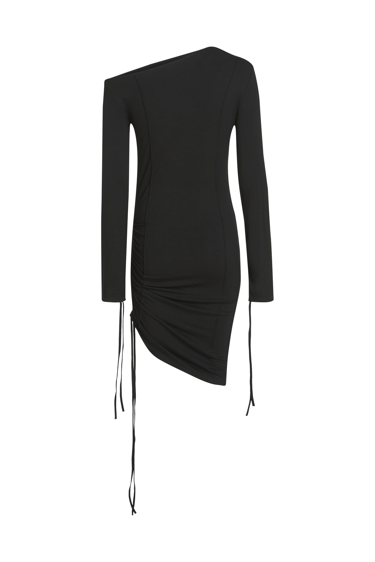 KLJ OFF SHOULDER JERSEY DRESS BLACK 5
