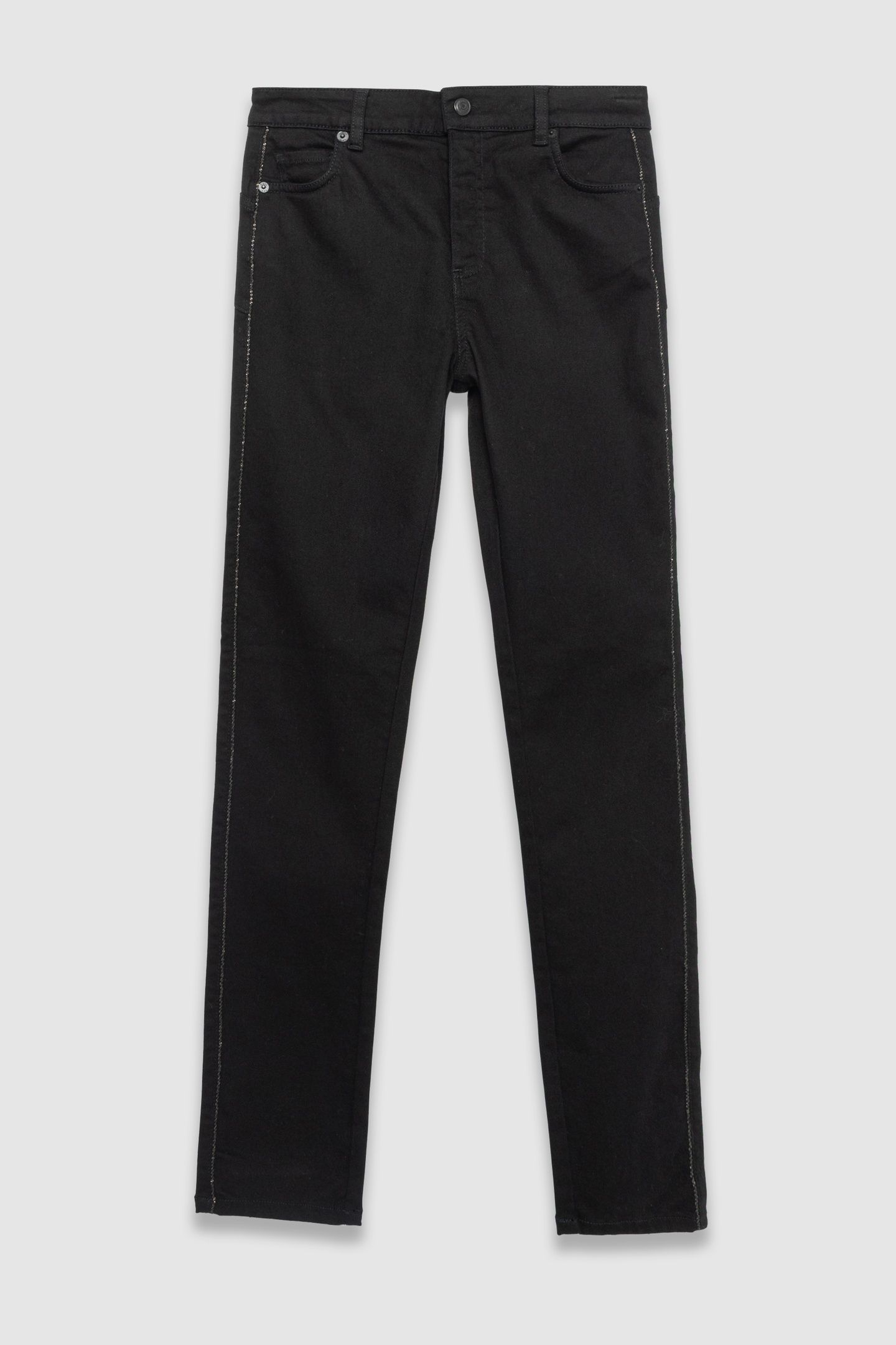 BLACK SLIM JEANS WITH BRAIDED SIDE DETAIL 4