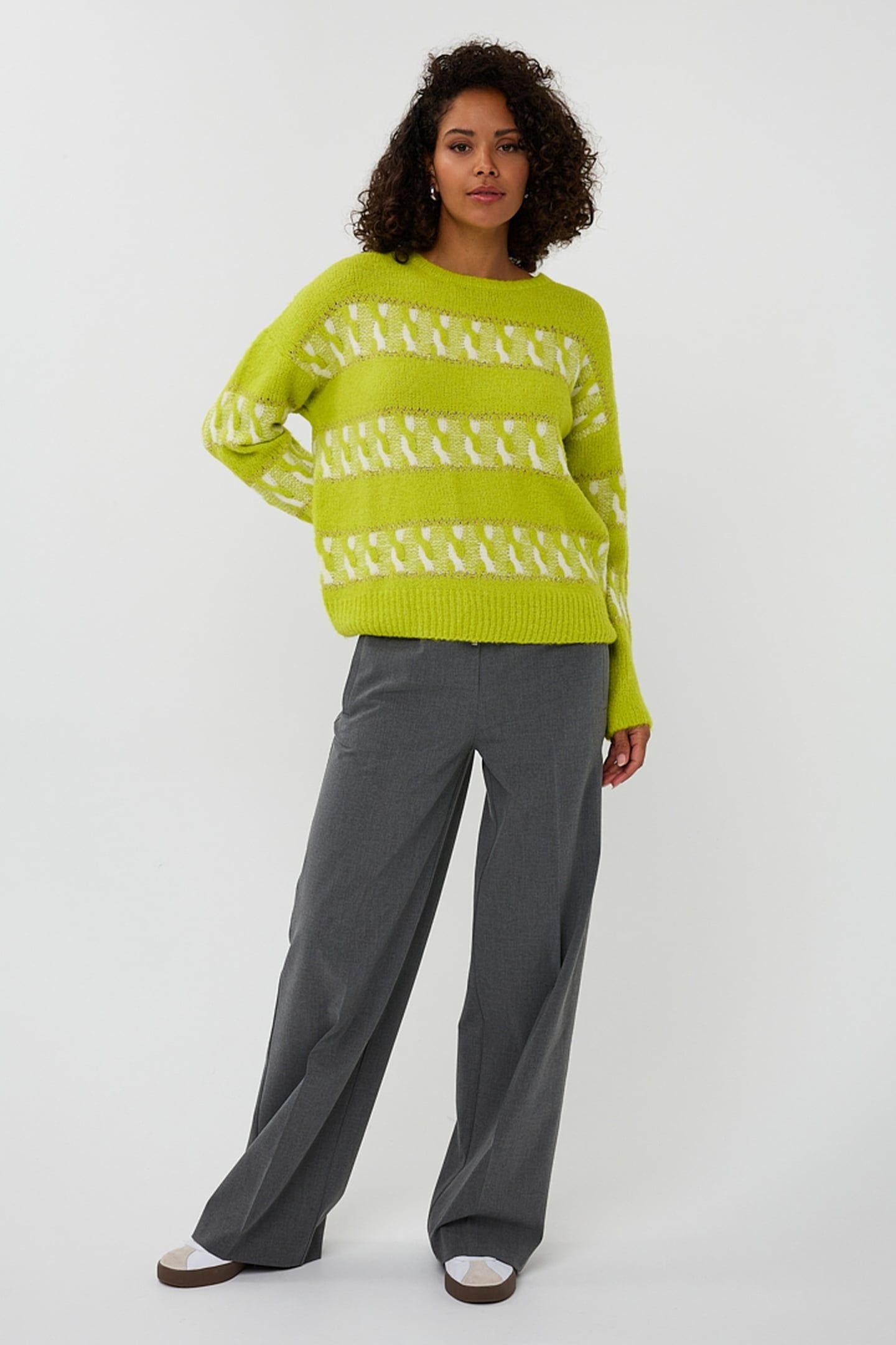 SWEATER STRIPED JACQUARD CITY LIME 2