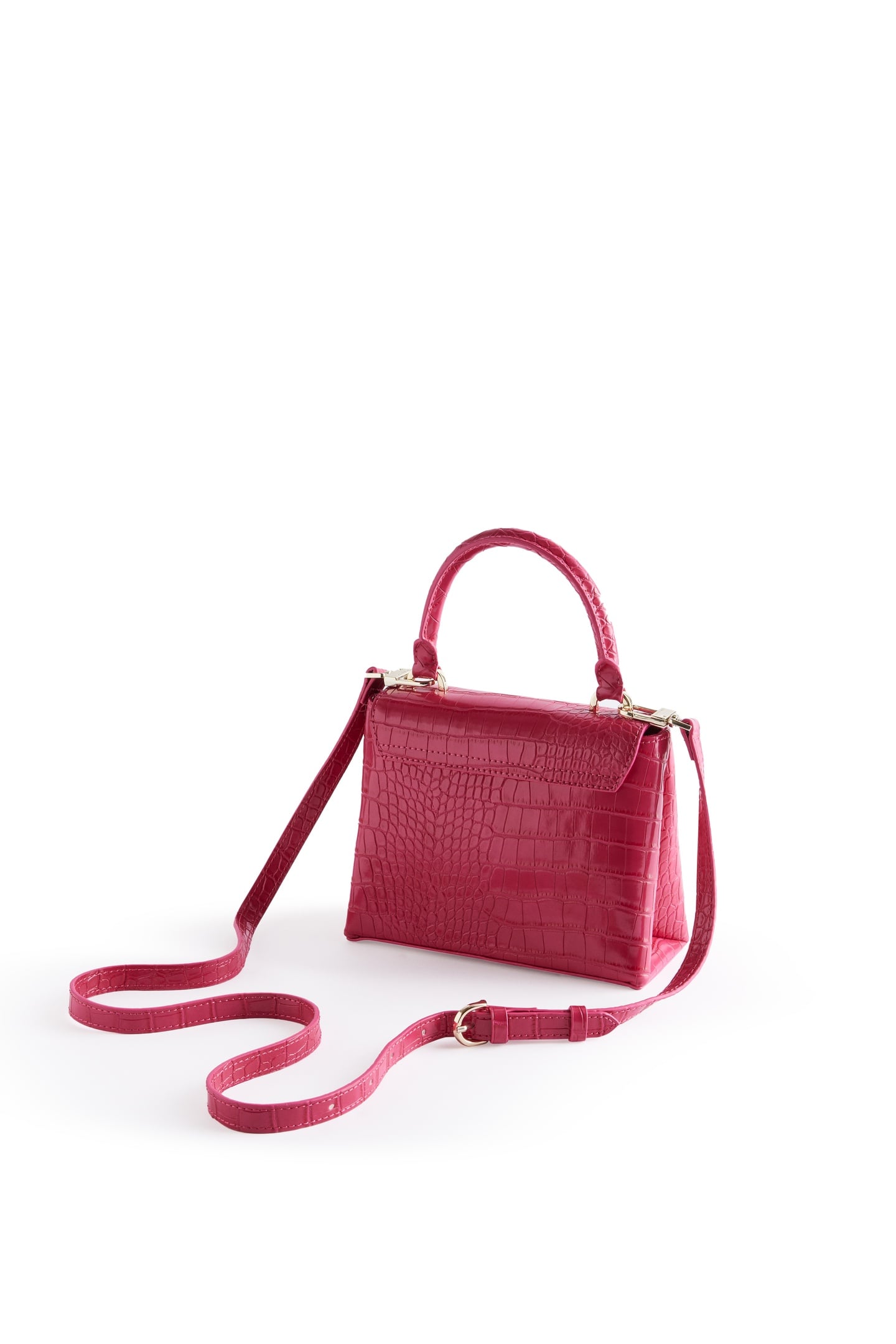 AYNAYA CROC EFFECT TOP HANDLE SMALL PINK 2